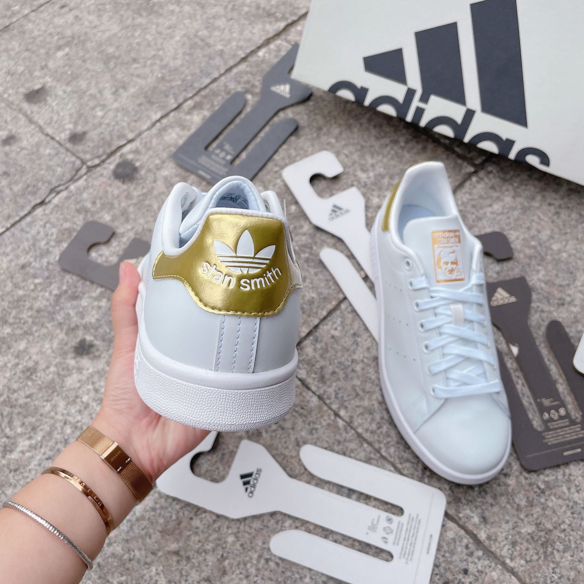 1678 - HÀNG CHÍNH HÃNG - GIÀY ADIDAS STANSMITH - ' White Gold ’ - CODE: G58184
