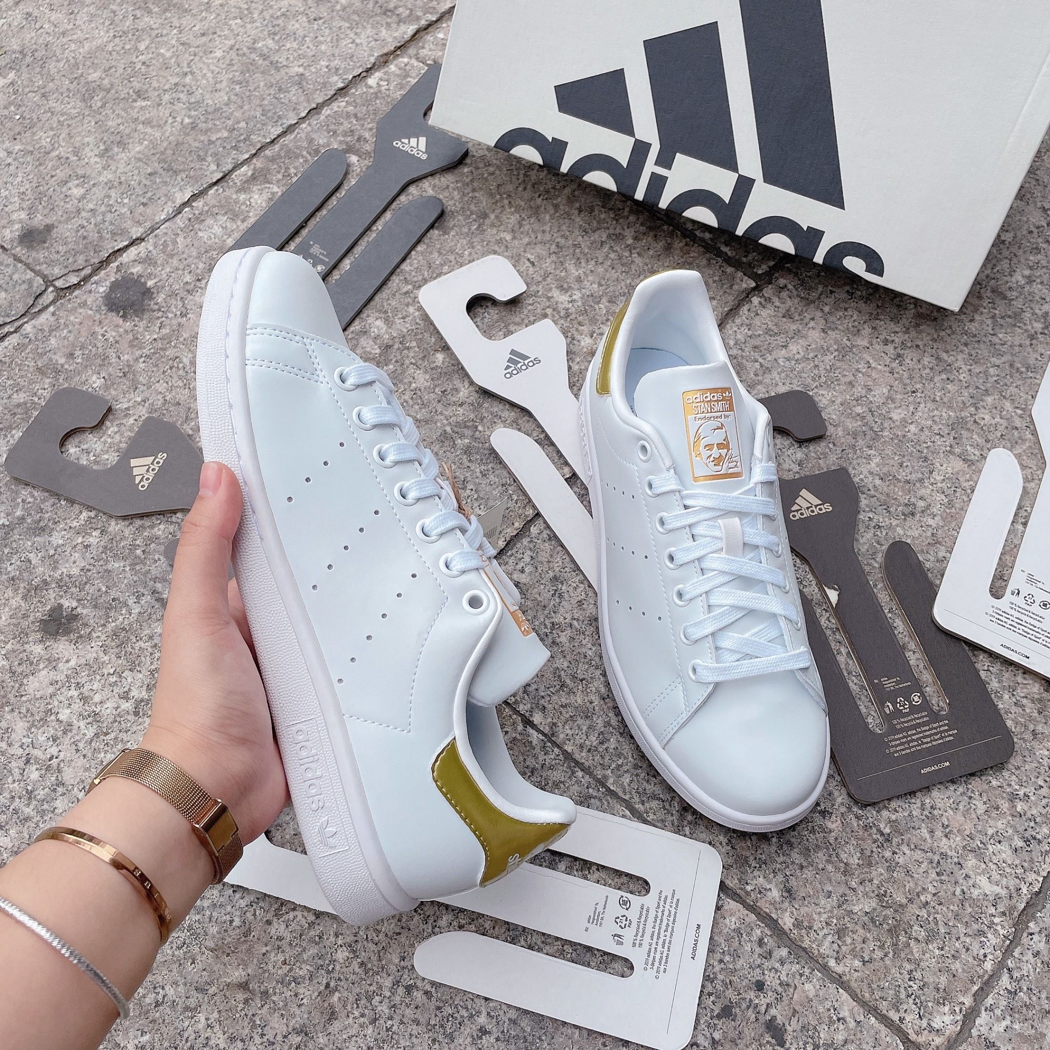 1678 - HÀNG CHÍNH HÃNG - GIÀY ADIDAS STANSMITH - ' White Gold ’ - CODE: G58184