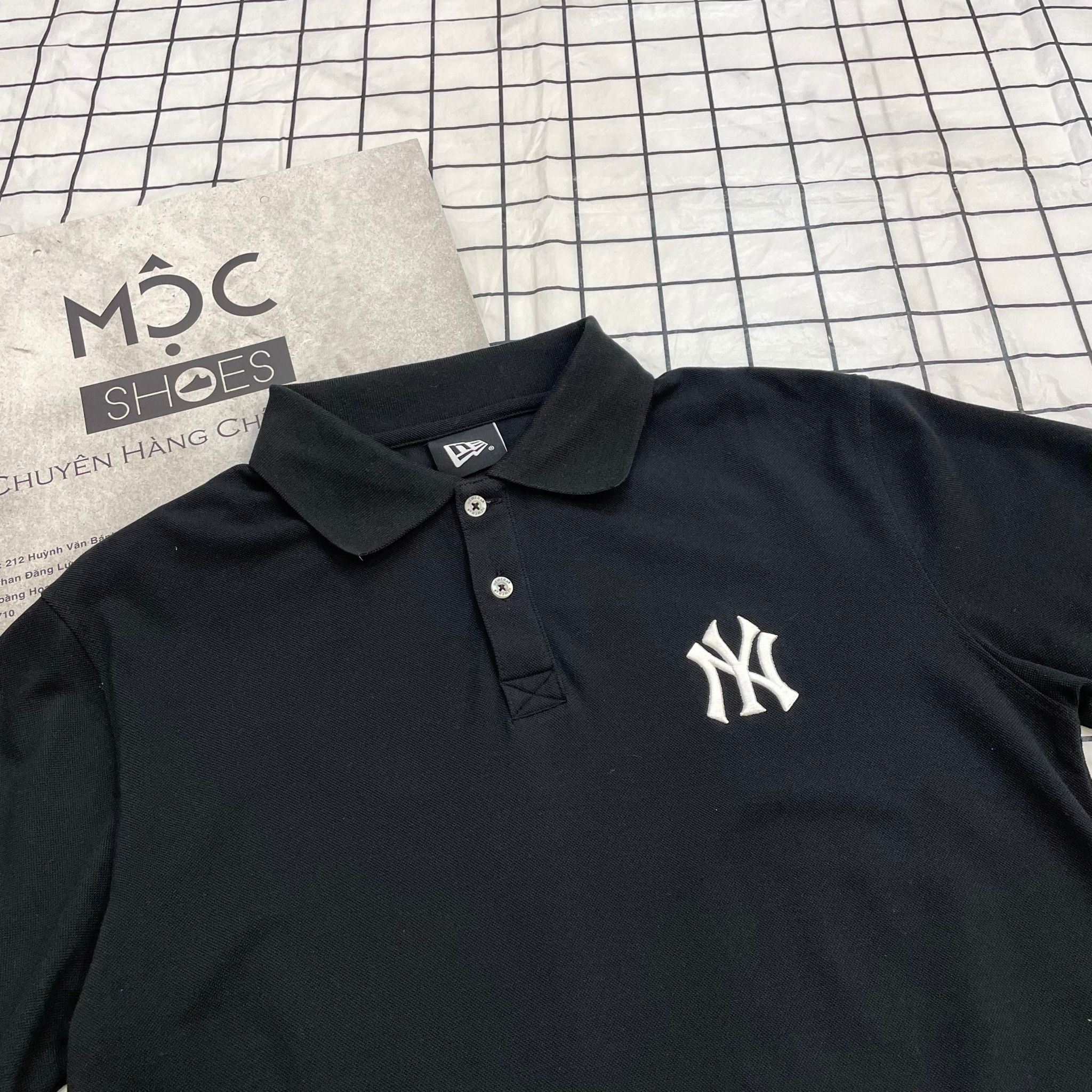 1695 - HÀNG CHÍNH HÃNG - ÁO THUN POLO NEW ERA - NY THÊU BLACK - CODE: 12848783