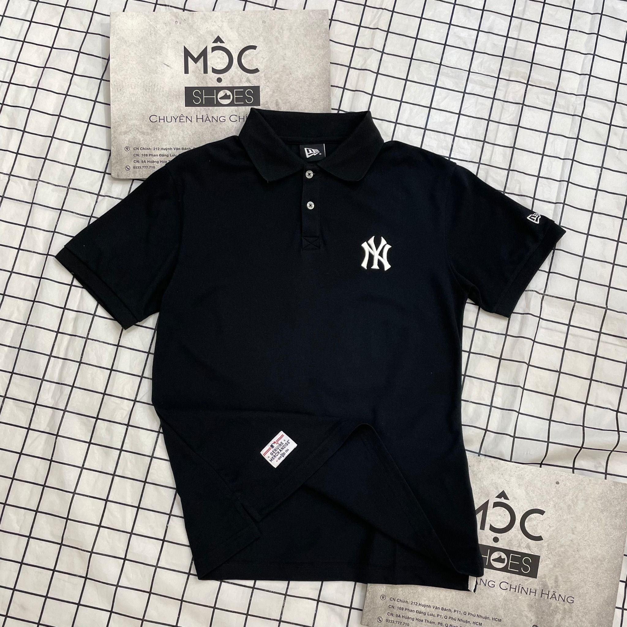1695 - HÀNG CHÍNH HÃNG - ÁO THUN POLO NEW ERA - NY THÊU BLACK - CODE: 12848783