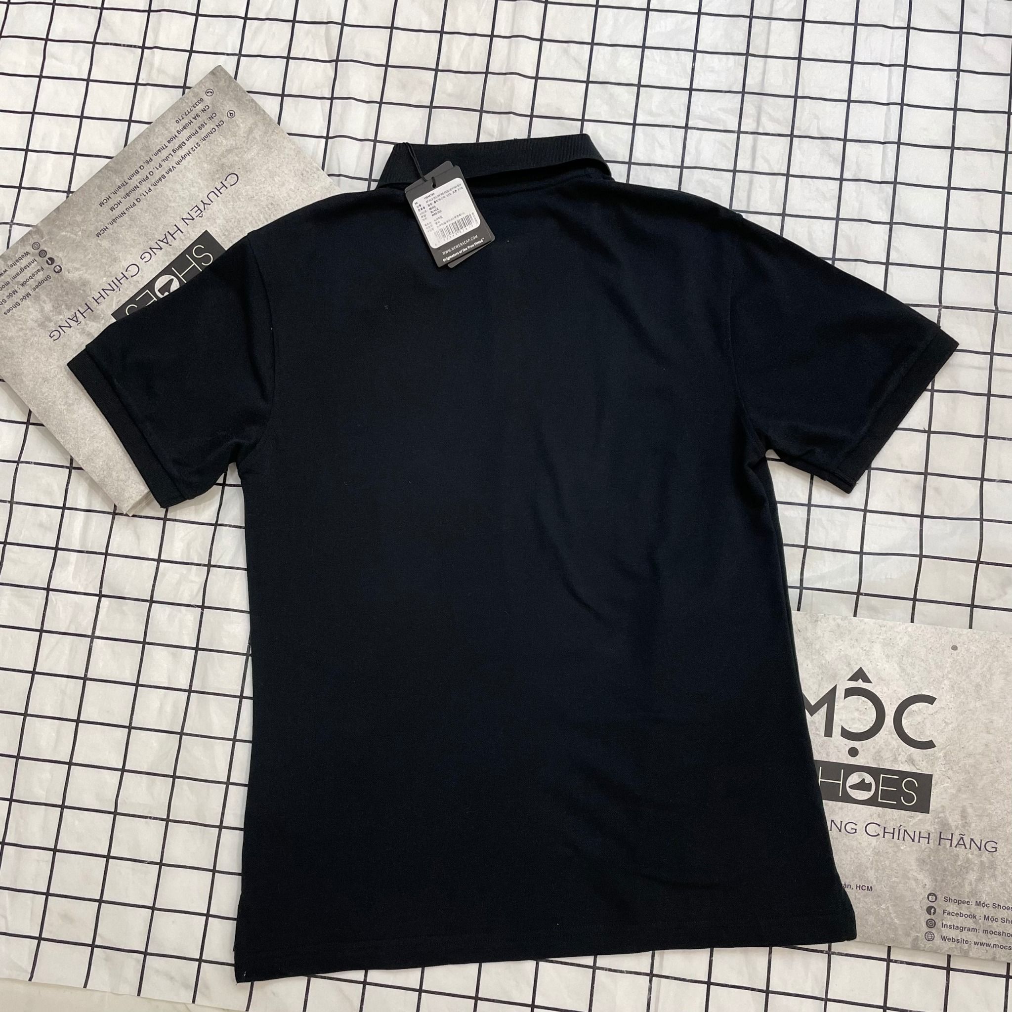  1695 - HÀNG CHÍNH HÃNG - ÁO THUN POLO NEW ERA  - NY THÊU BLACK - CODE: 12848783 