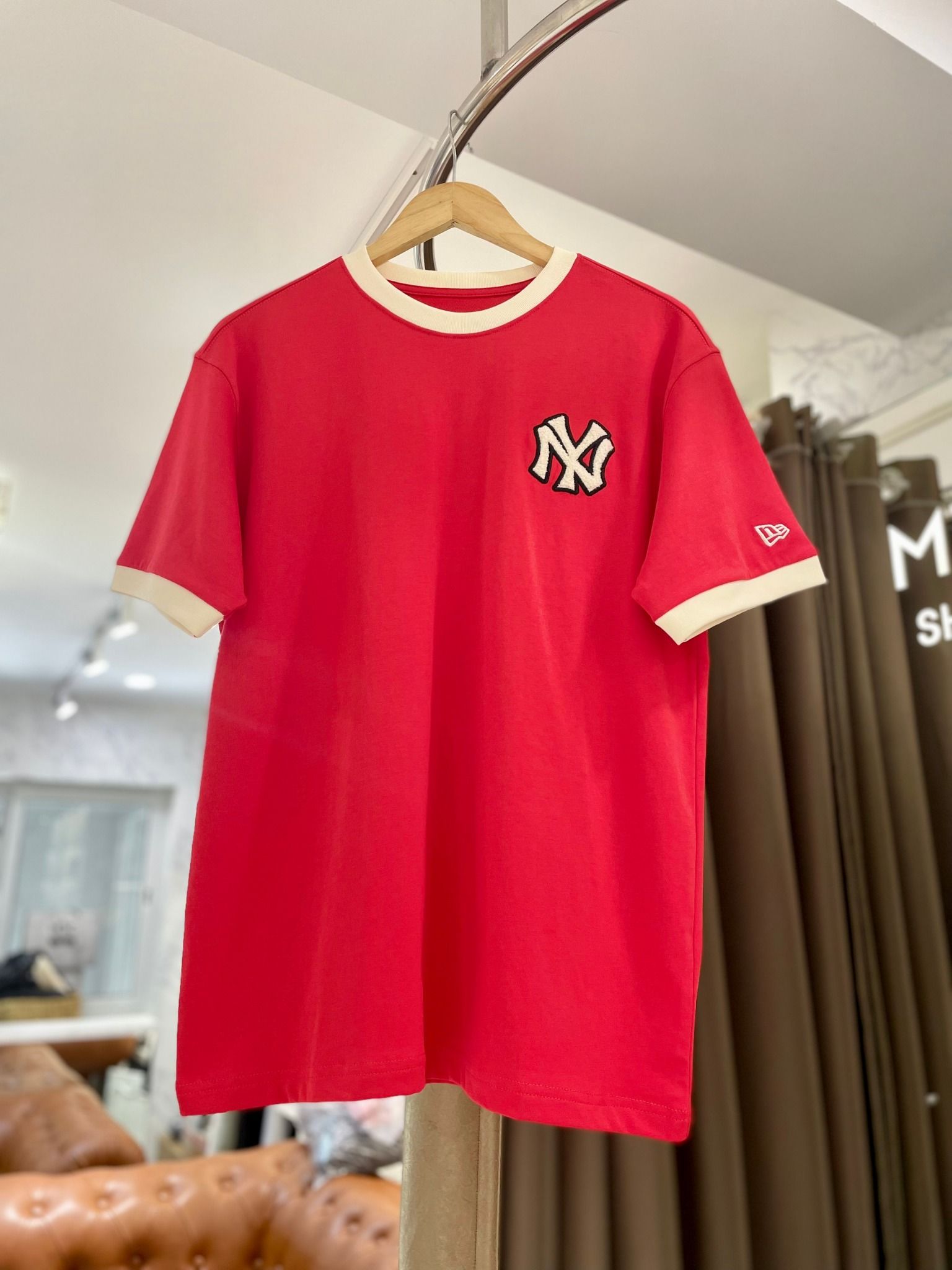 1710 - HÀNG CHÍNH HÃNG - ÁO THUN NEW ERA - NY BÔNG TRẮNG - ĐỎ - CODE: 13038749