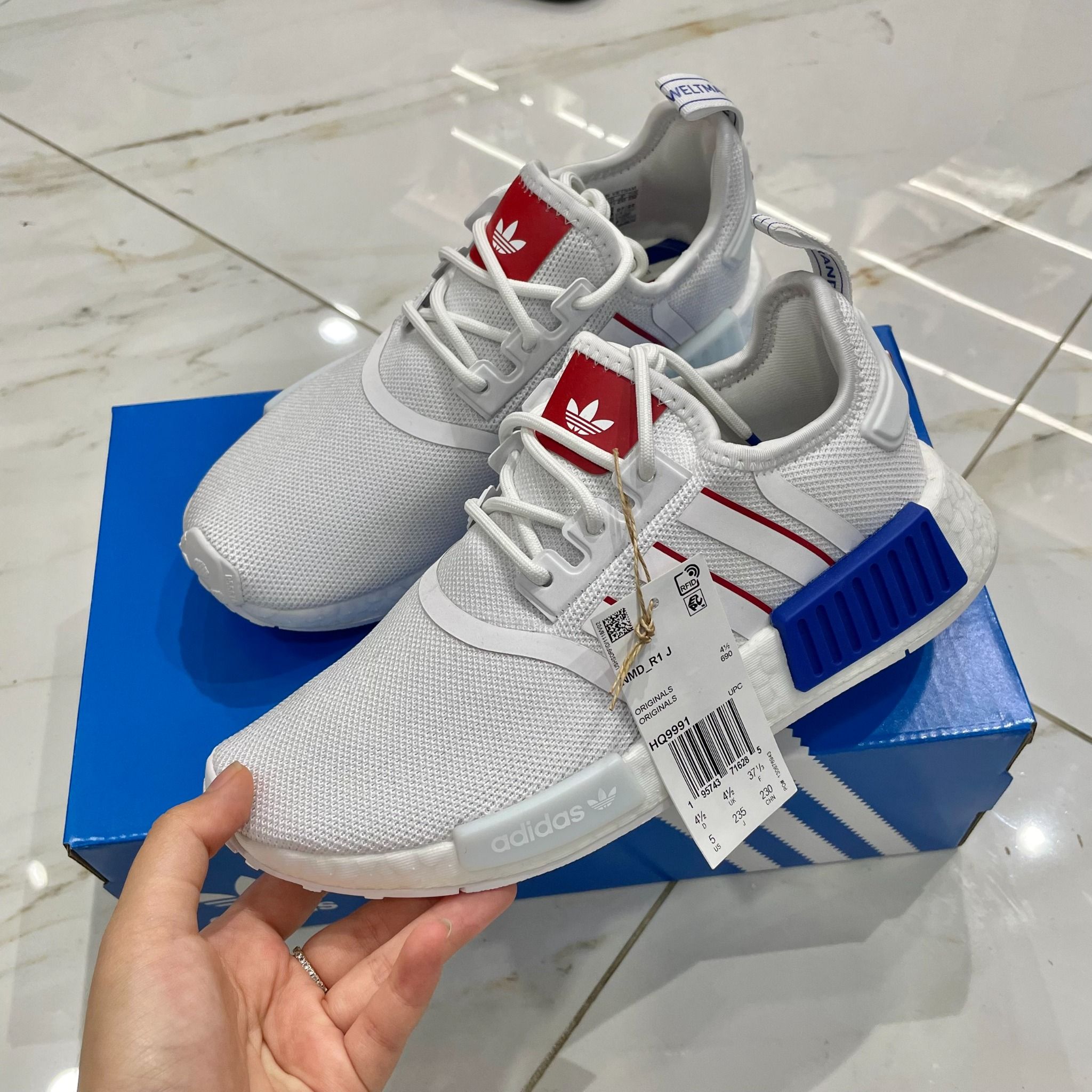 1677 - HÀNG CHÍNH HÃNG - GIÀY ADIDAS NMD_R1- *White Royal Blue* - Code: HQ9991