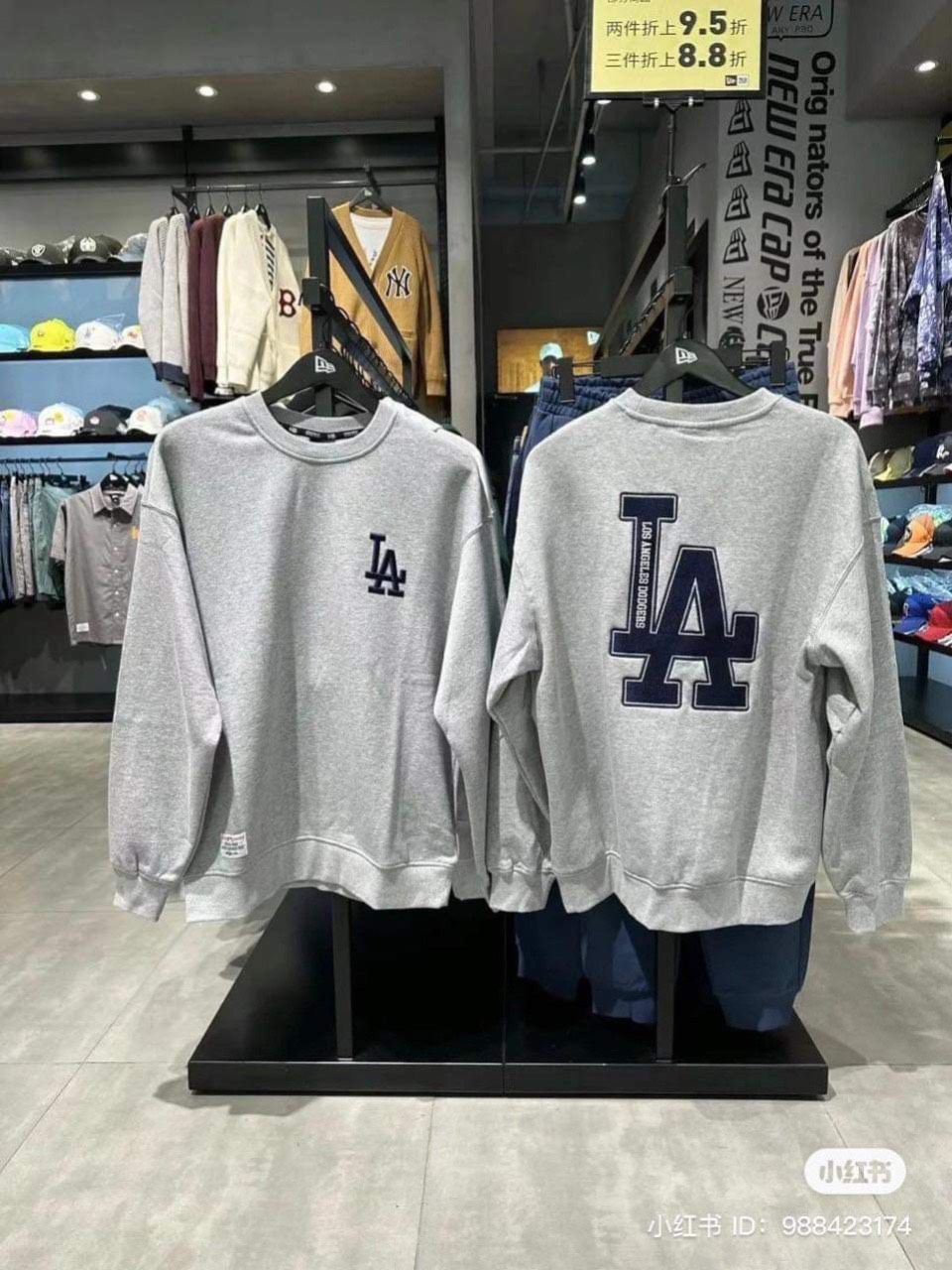 1722 - HÀNG CHÍNH HÃNG - ÁO SWEATER NEW ERA LA DODGERS BASIC LOGO HEATHER