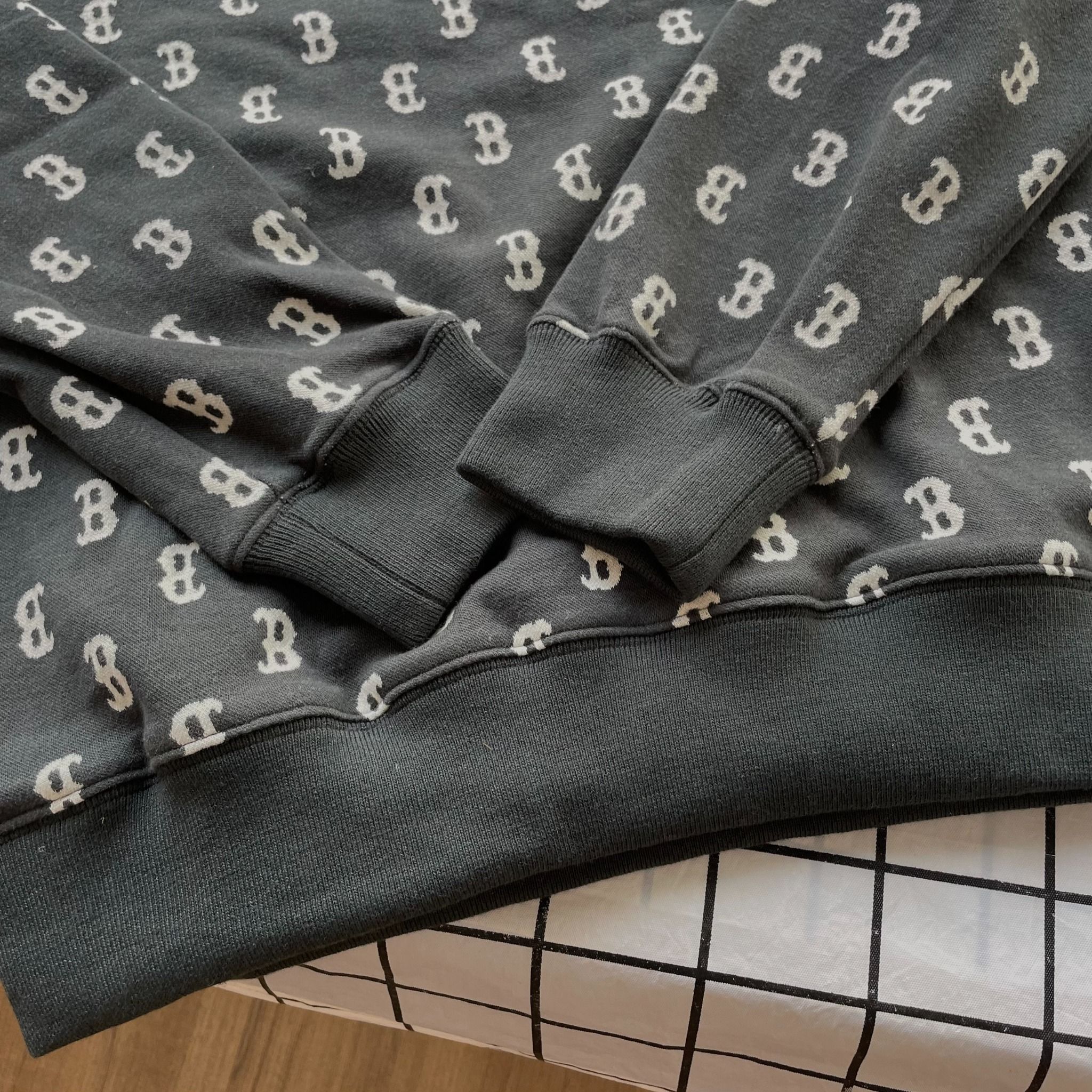 1794 - HÀNG CHÍNH HÃNG - ÁO SWEATER MLB DÍCH DẮC - XÁM ĐEN