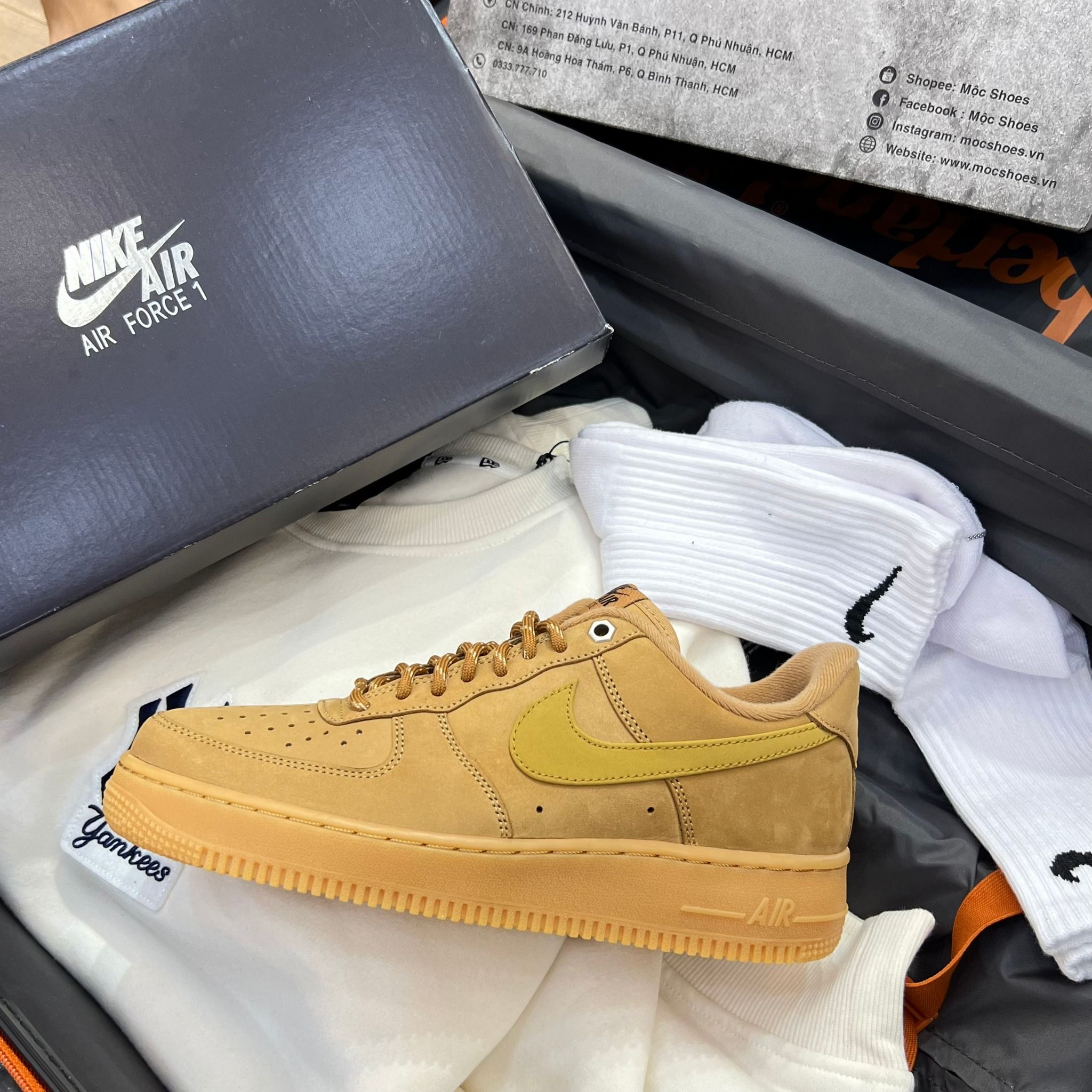 1988 - HÀNG CHÍNH HÃNG - GIÀY NIKE AIR FORCE 1'07 WB - *WHEAT* - CODE: CJ9179-200