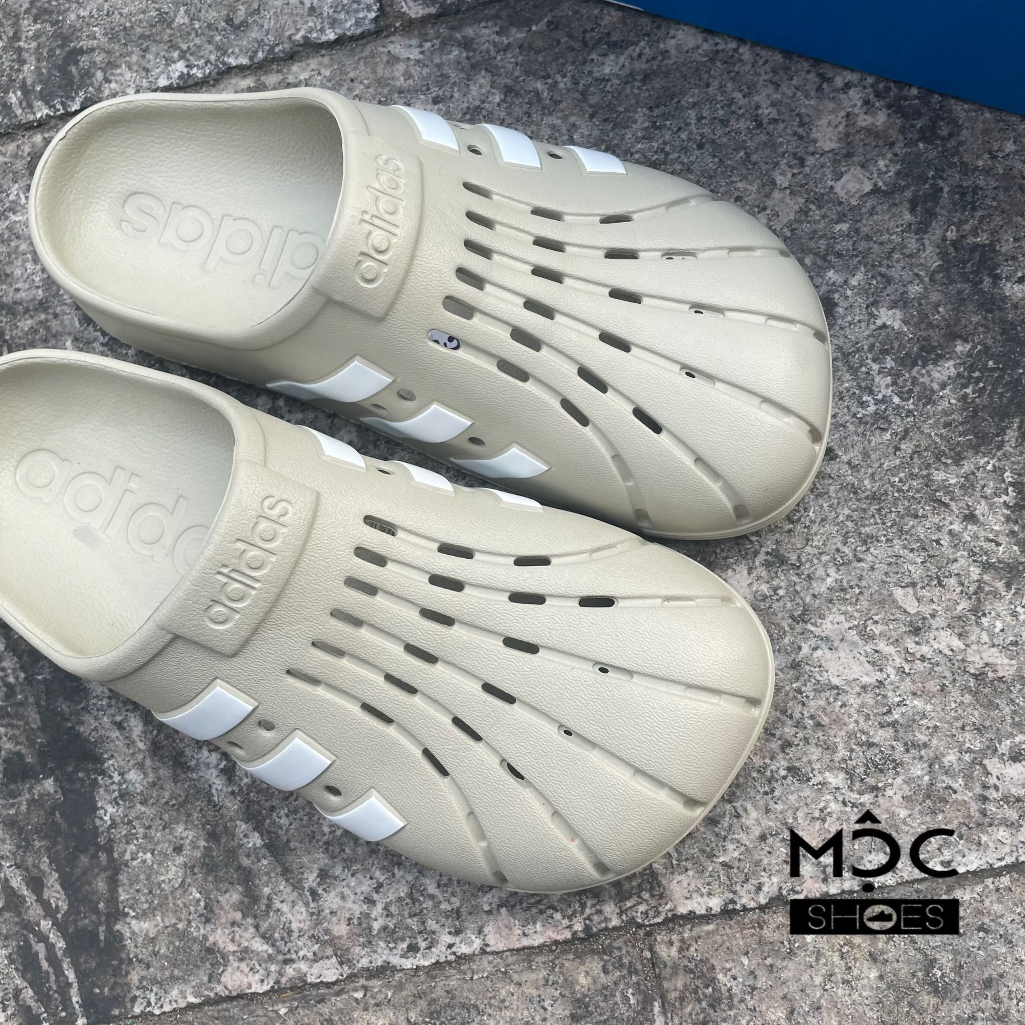  2041 - HÀNG CHÍNH HÃNG - Dép ADIDAS - ADILETTE CLOGS ( RỌ )  - *BE/KEM*  - CODE: GZ5886 