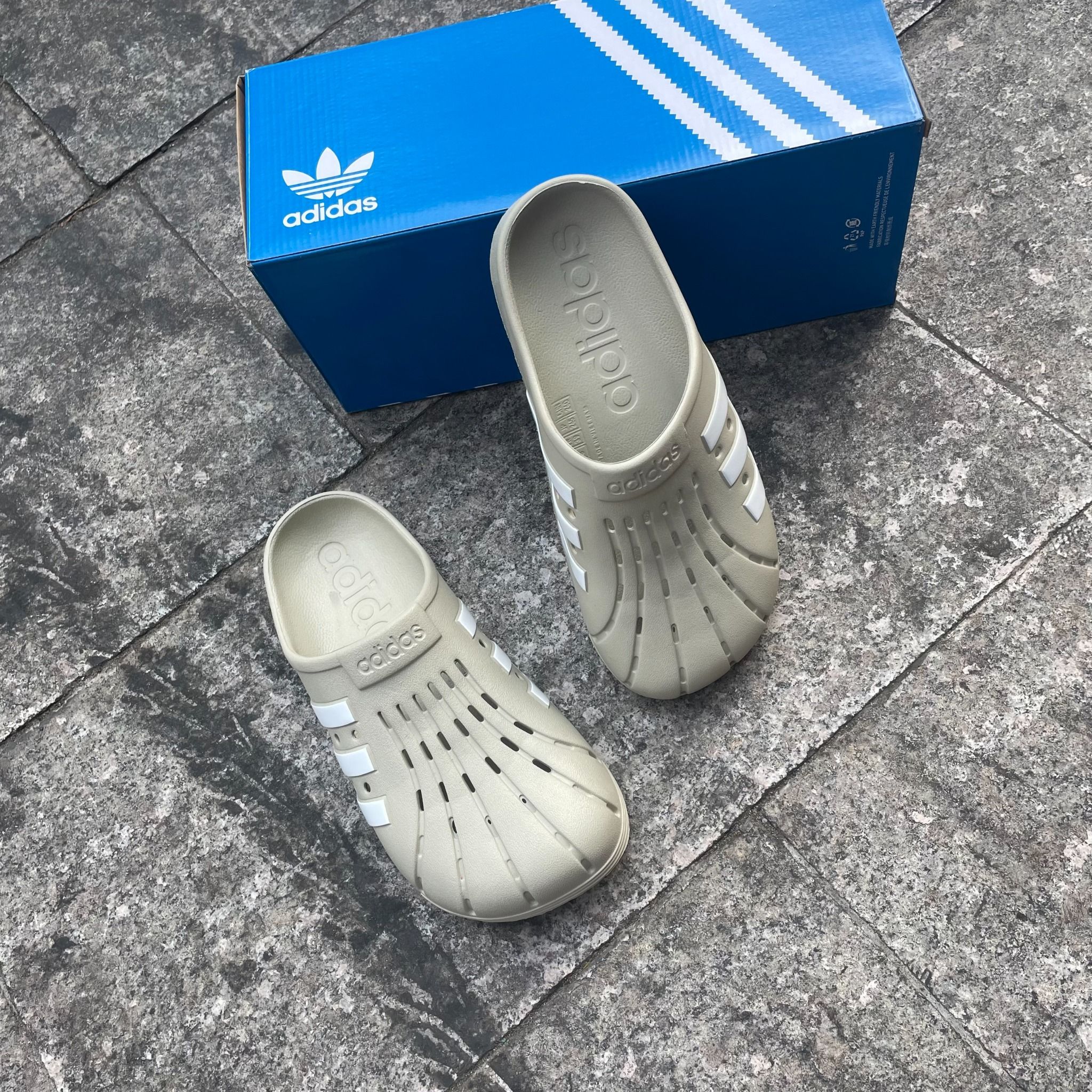2041 - HÀNG CHÍNH HÃNG - Dép ADIDAS - ADILETTE CLOGS ( RỌ ) - *BE/KEM* - CODE: GZ5886