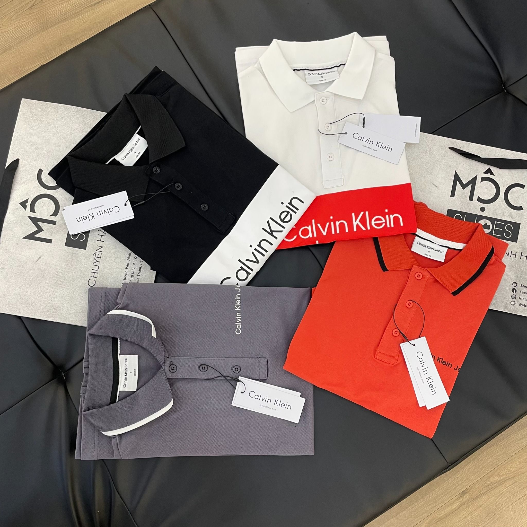 2040 - HÀNG CHÍNH HÃNG - ÁO POLO CALVIN KLEIN - ĐEN PHỐI TRẮNG