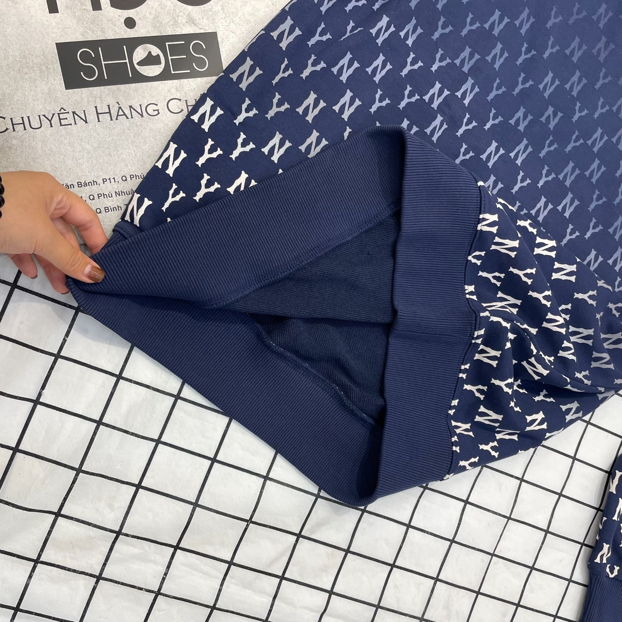2069 - HÀNG CHÍNH HÃNG - ÁO SWEATER MLB MONOGRAM NEWYORK YANKEES NAVY