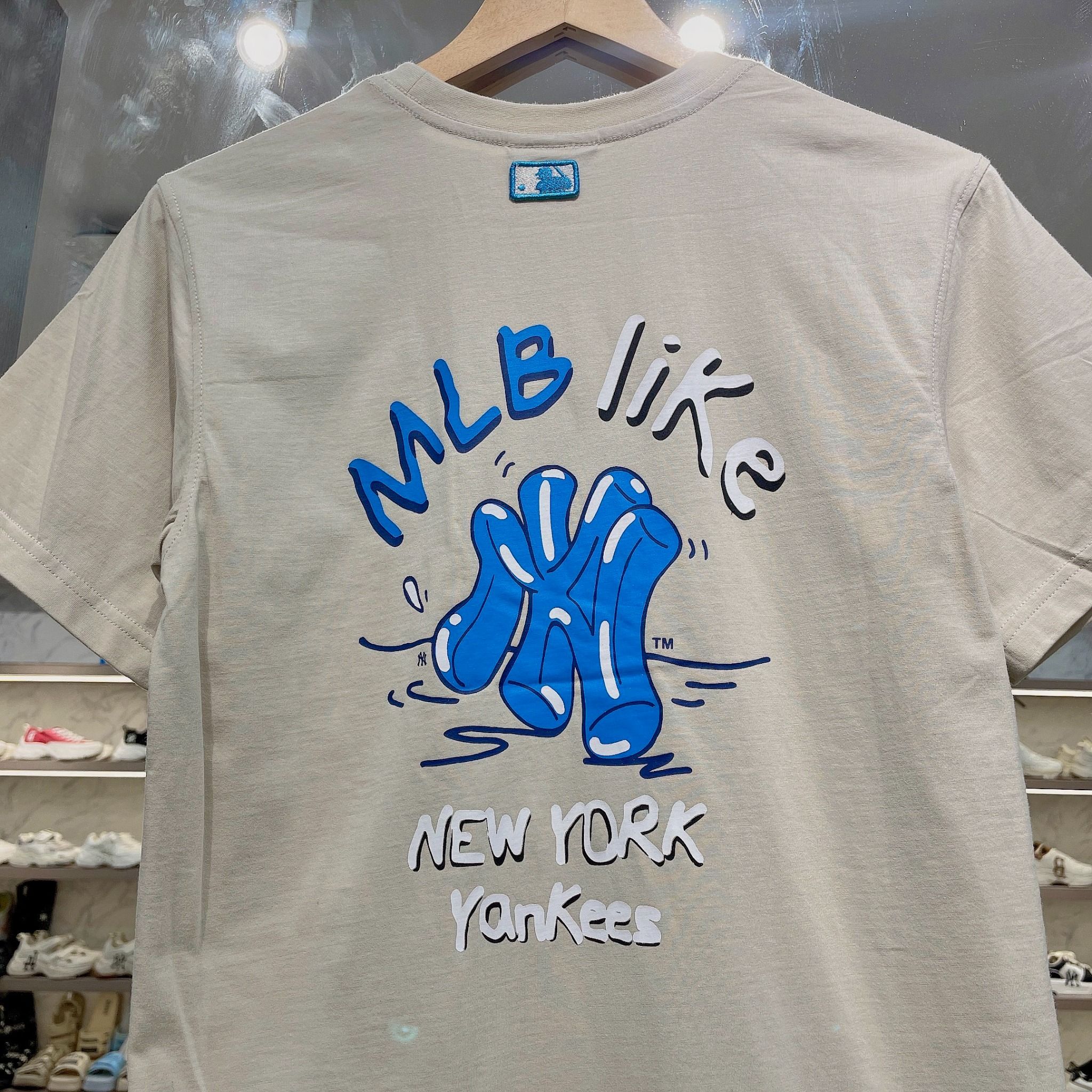2071 - HÀNG CHÍNH HÃNG - ÁO THUN MLB - LIKE BE - LOGO XANH