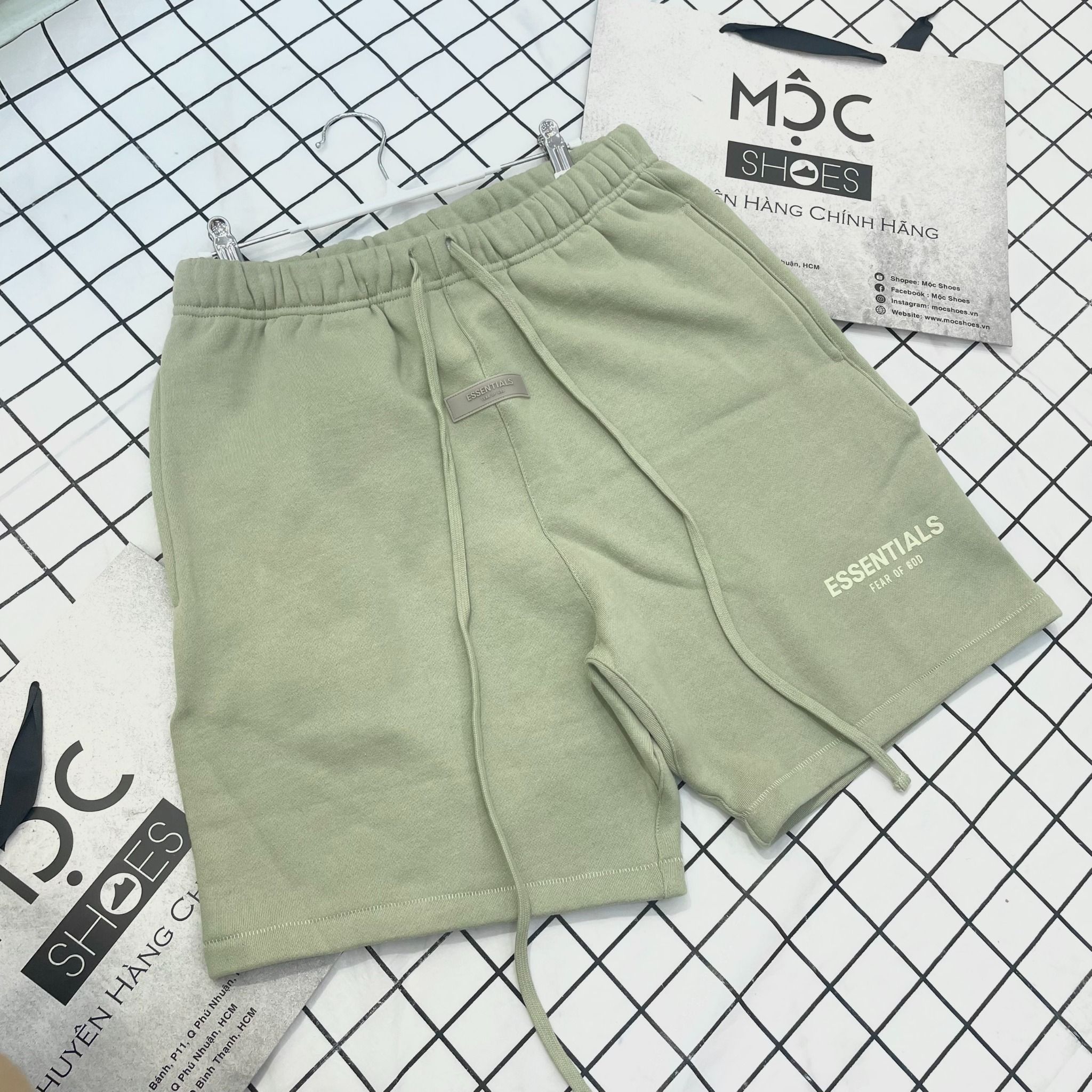 2061 - HÀNG CHÍNH HÃNG - QUẦN ĐÙI SHORT FEAR OF GOD ESSENTIAL SS22 MÀU XANH BƠ - *SEAFOAM*