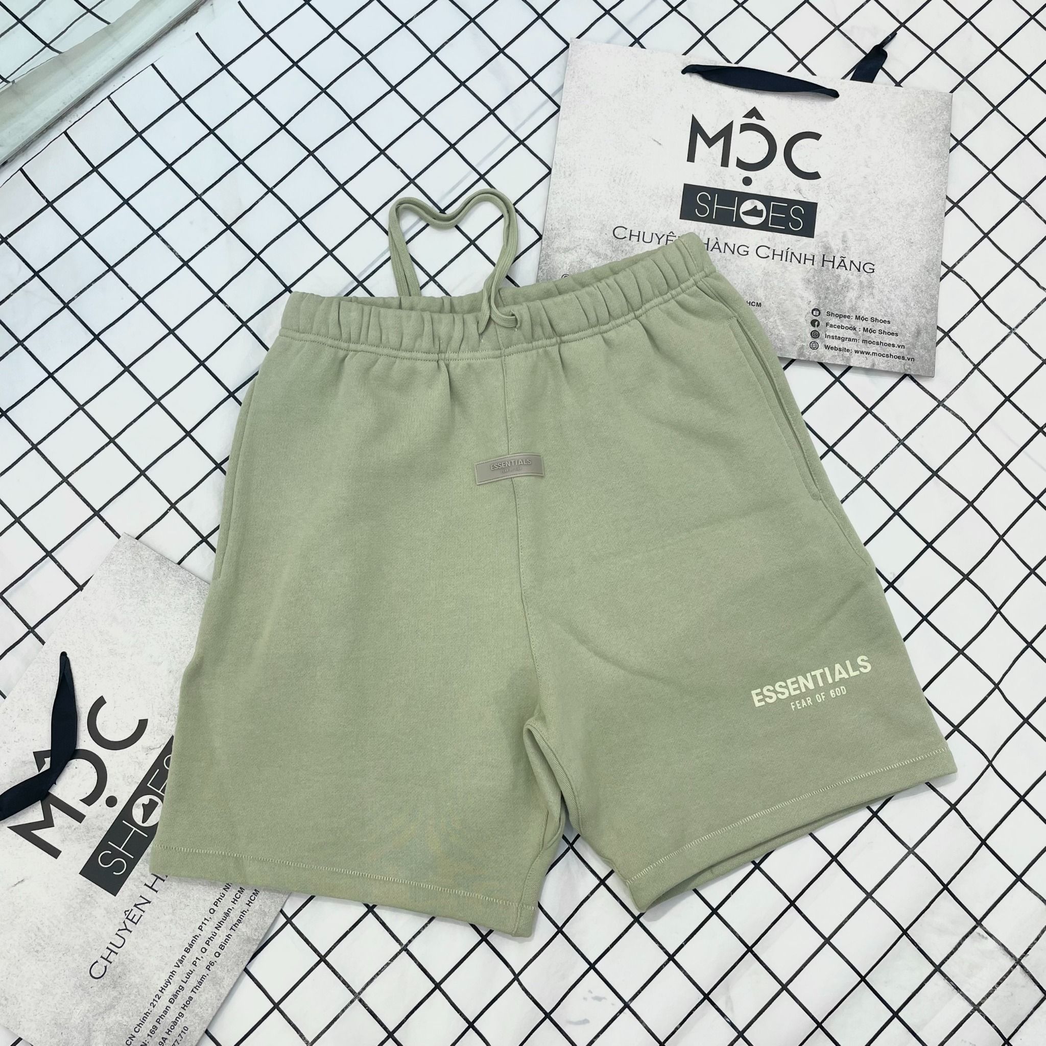 2061 - HÀNG CHÍNH HÃNG - QUẦN ĐÙI SHORT FEAR OF GOD ESSENTIAL SS22 MÀU XANH BƠ - *SEAFOAM*