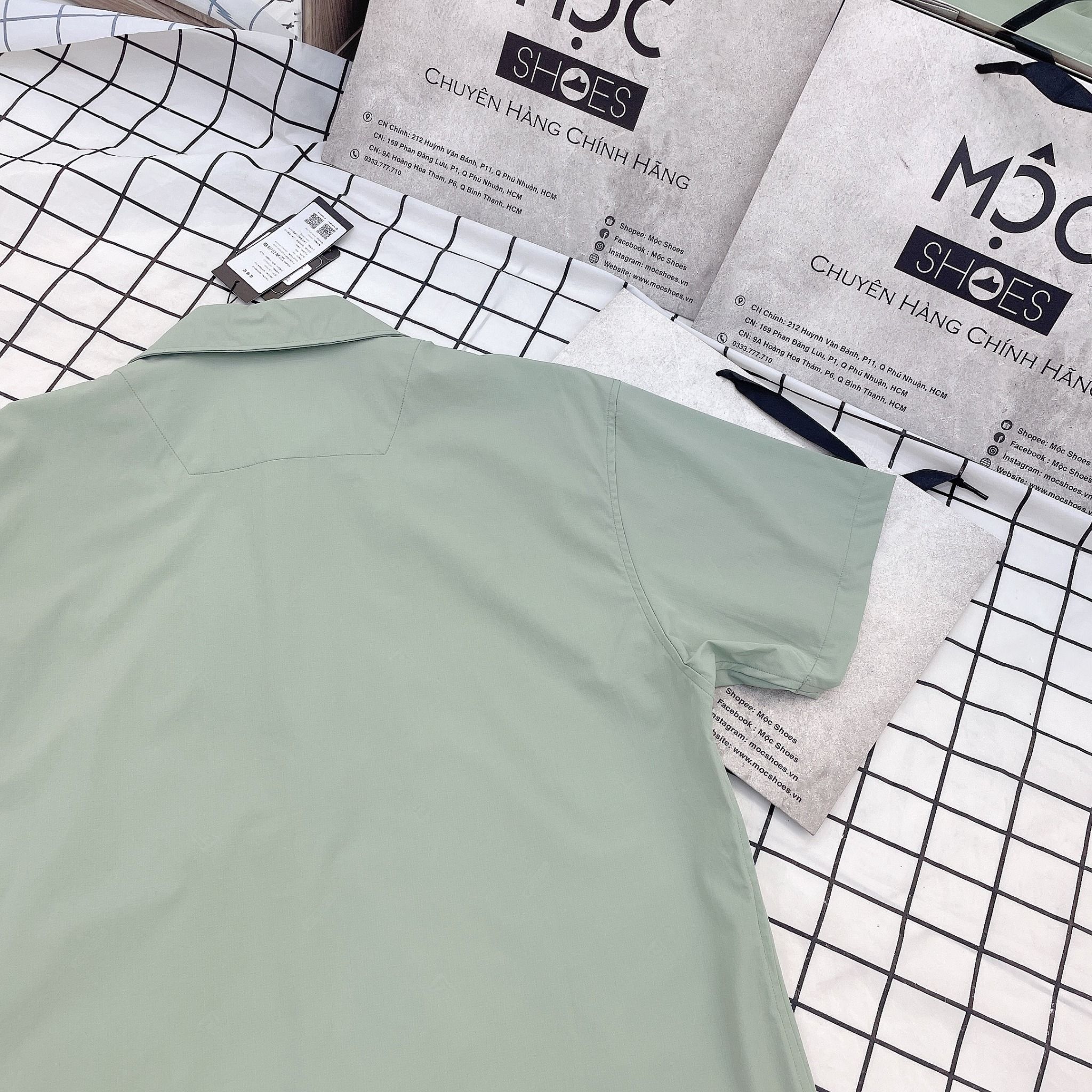2078 - HÀNG CHÍNH HÃNG - ÁO NEW ERA - SƠ MI *TAY NGẮN* - MINT - CODE: 13679552