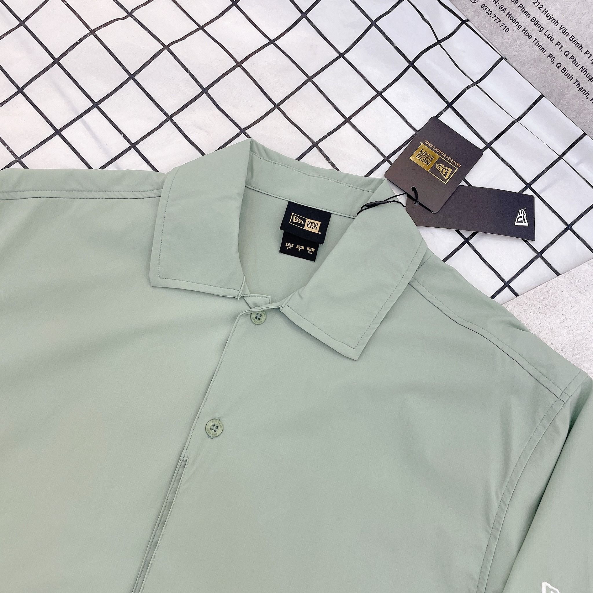 2078 - HÀNG CHÍNH HÃNG - ÁO NEW ERA - SƠ MI *TAY NGẮN* - MINT - CODE: 13679552