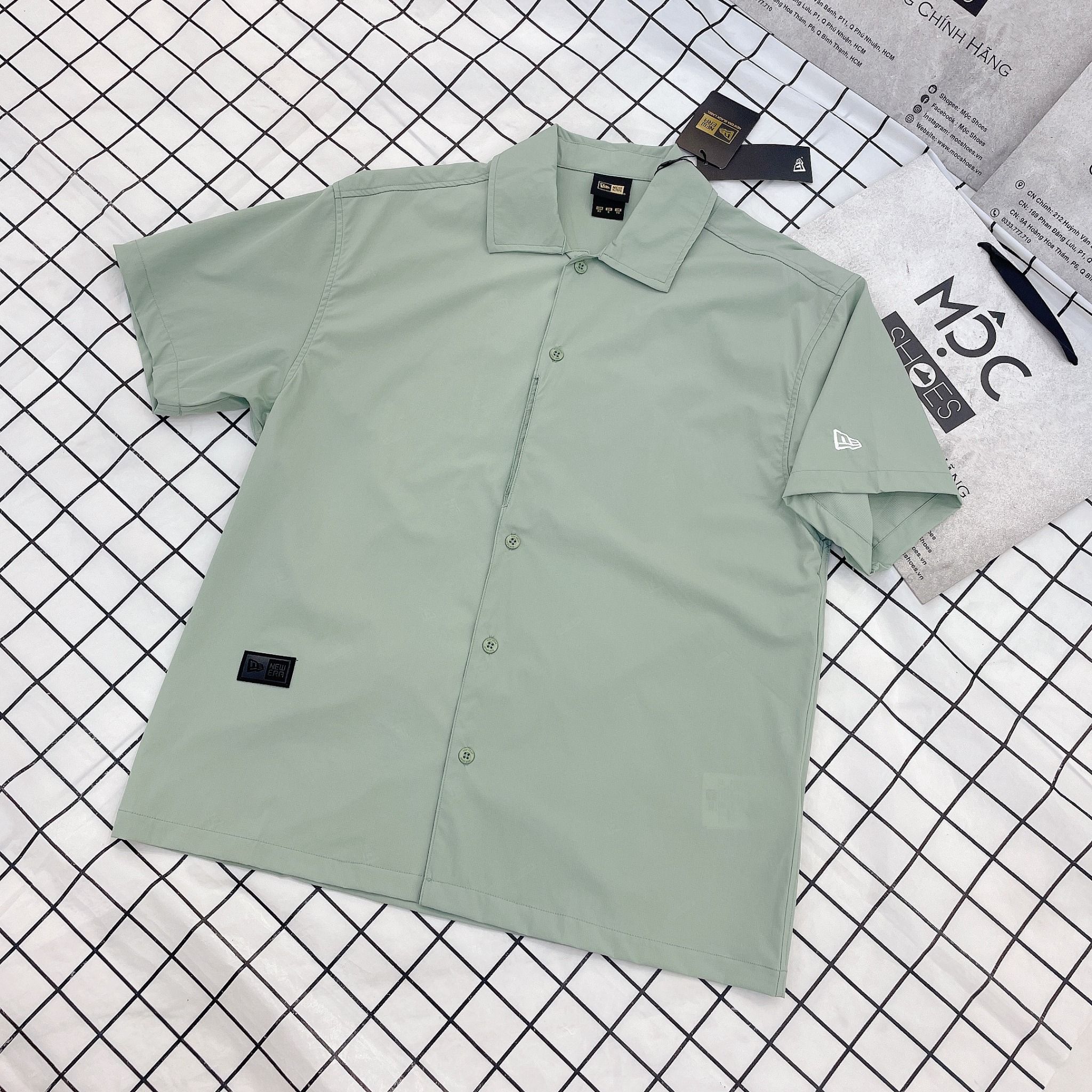 2078 - HÀNG CHÍNH HÃNG - ÁO NEW ERA - SƠ MI *TAY NGẮN* - MINT - CODE: 13679552