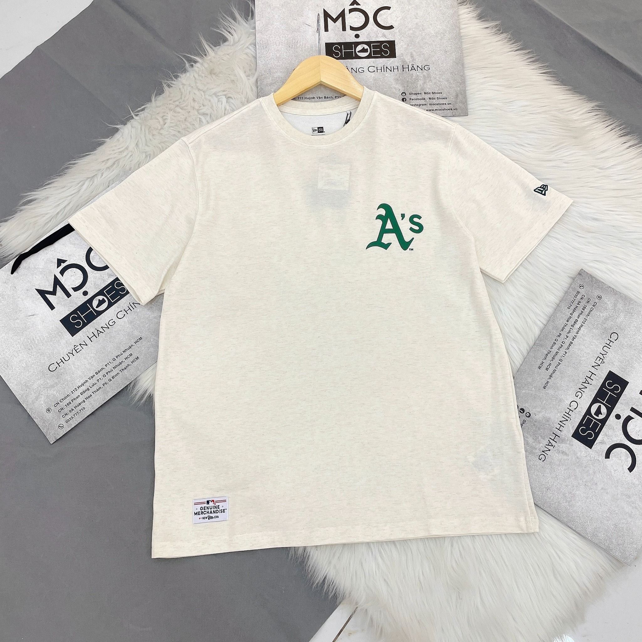 2081 - HÀNG CHÍNH HÃNG - ÁO THUN NEW ERA - A'S PAISLEY SS24 - TRẮNG KEM - CODE: 14179140