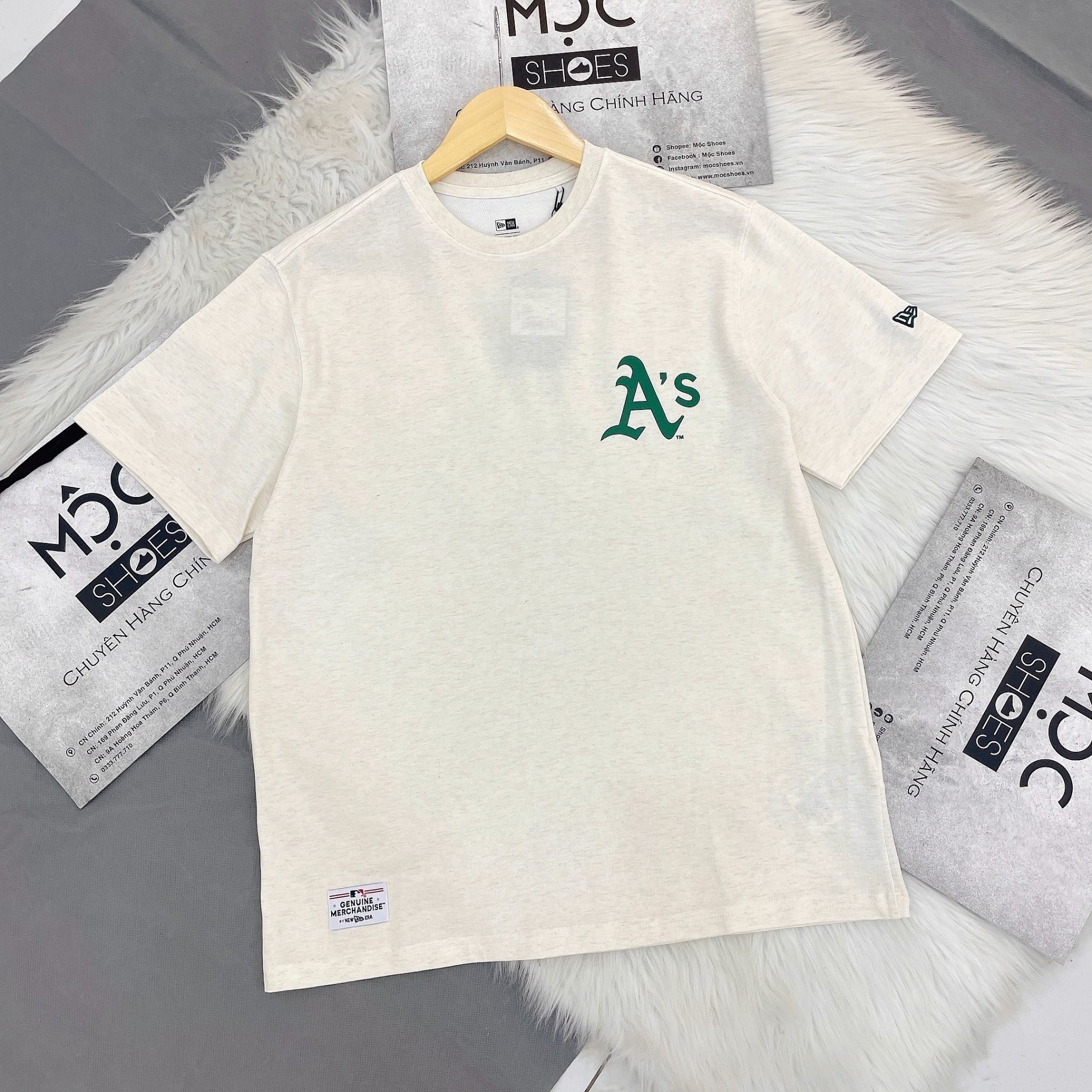 2081 - HÀNG CHÍNH HÃNG - ÁO THUN NEW ERA - A'S PAISLEY SS24 - TRẮNG KEM - CODE: 14179140