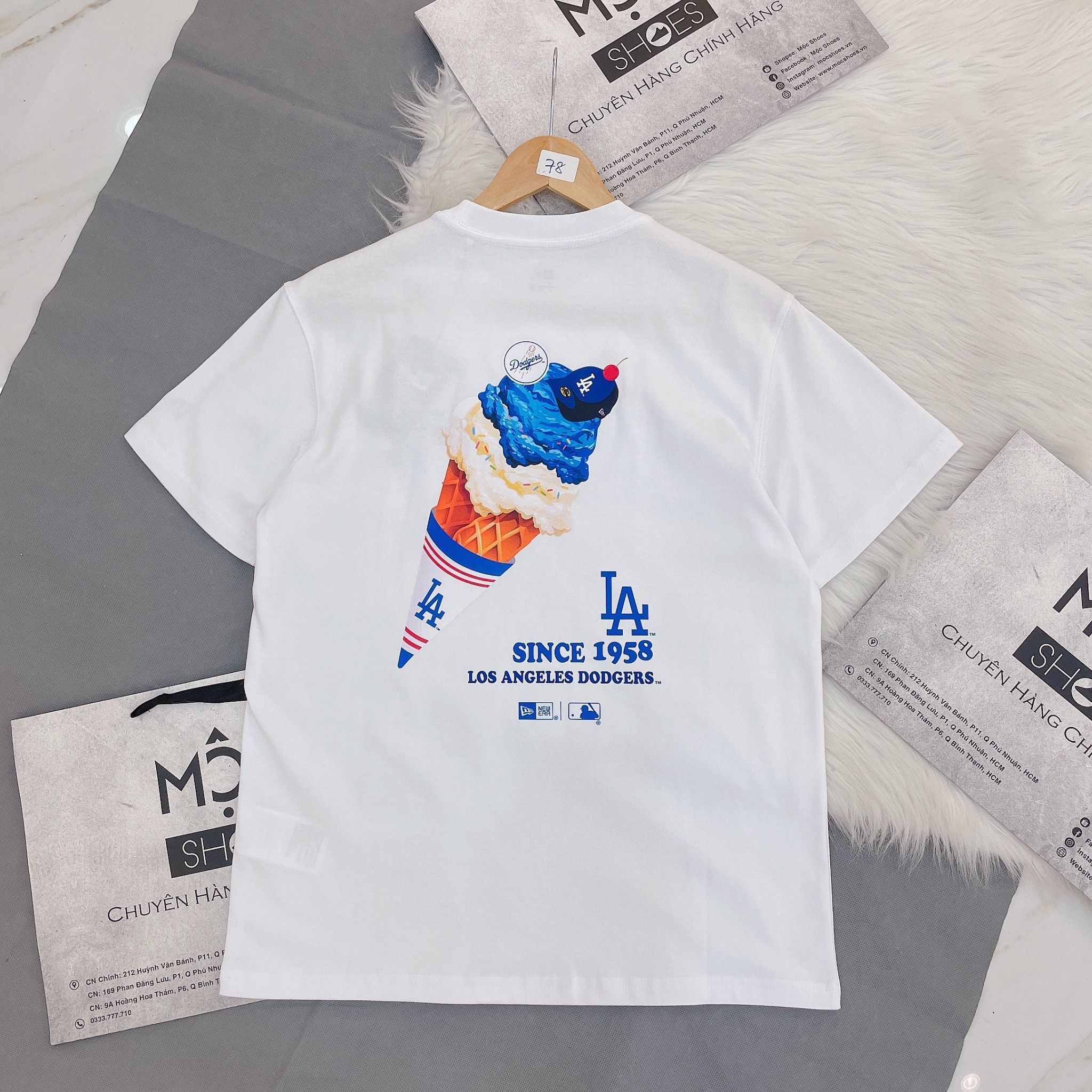 2076 - HÀNG CHÍNH HÃNG - ÁO THUN NEW ERA - LA HOME CHEERING - WHITE - CODE: 14179168