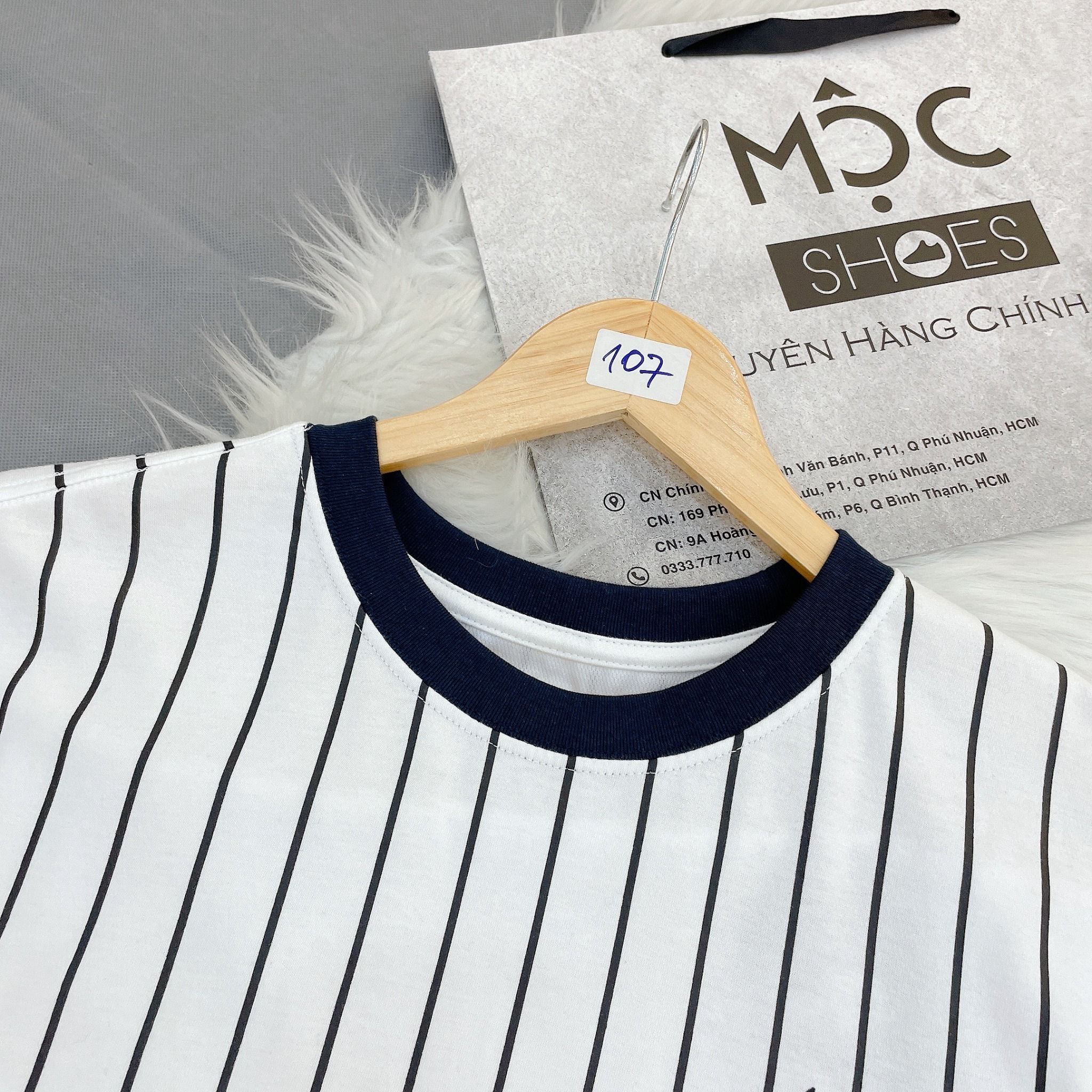 2102 - HÀNG CHÍNH HÃNG - ÁO NEW ERA - STRIPE LOGO NE - WHITE - CODE: 11860029