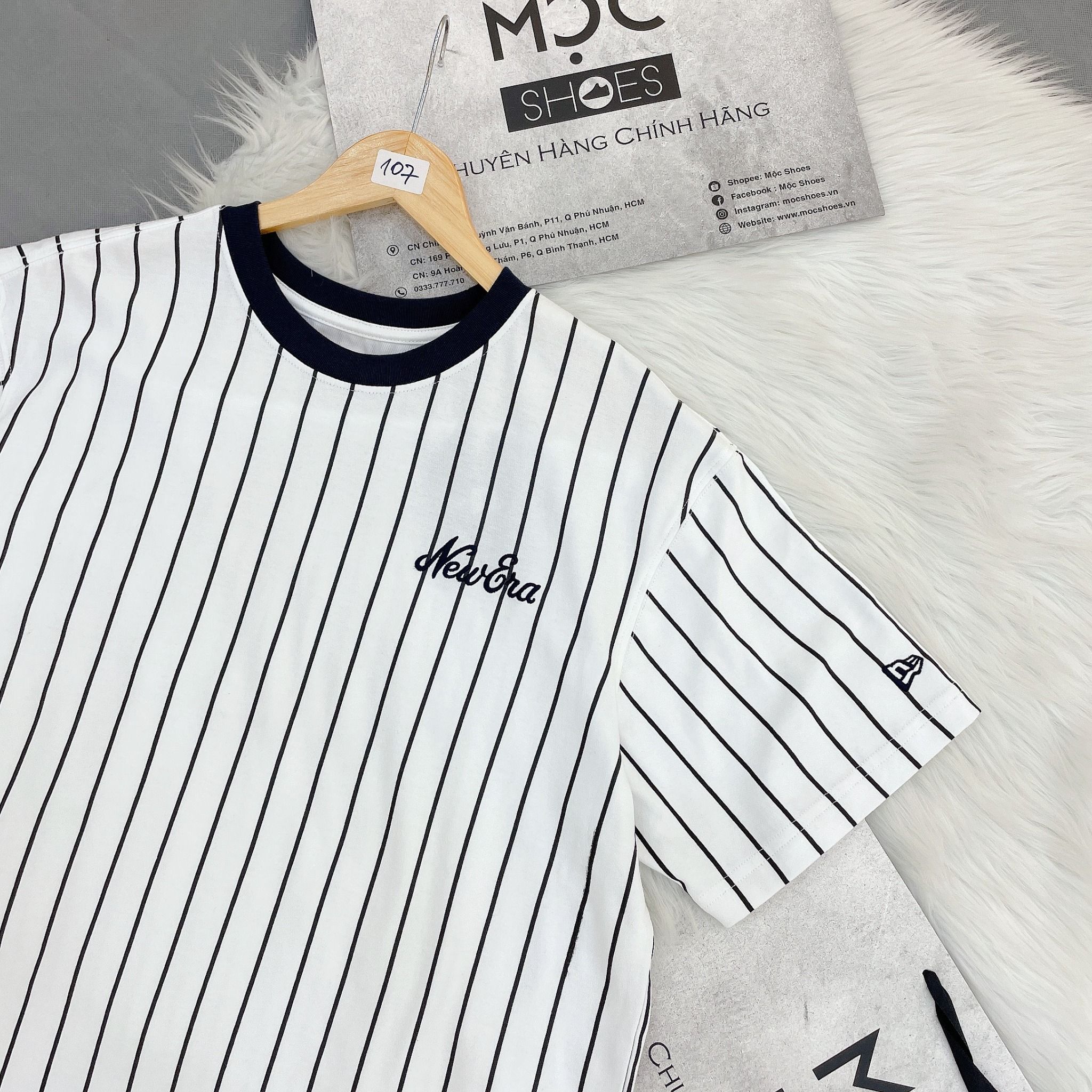 2102 - HÀNG CHÍNH HÃNG - ÁO NEW ERA - STRIPE LOGO NE - WHITE - CODE: 11860029