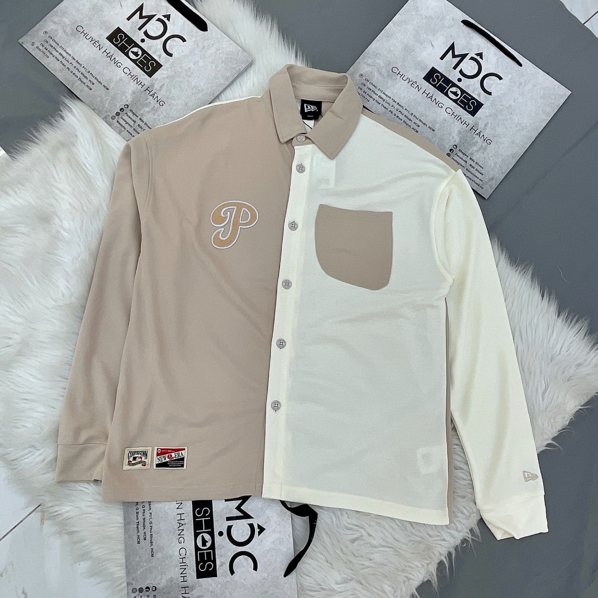 2112 - HÀNG CHÍNH HÃNG - ÁO NEW ERA - SƠ MI *DÀI* - P THÊU TÚI - NÂU / KEM - CODE: 13559716