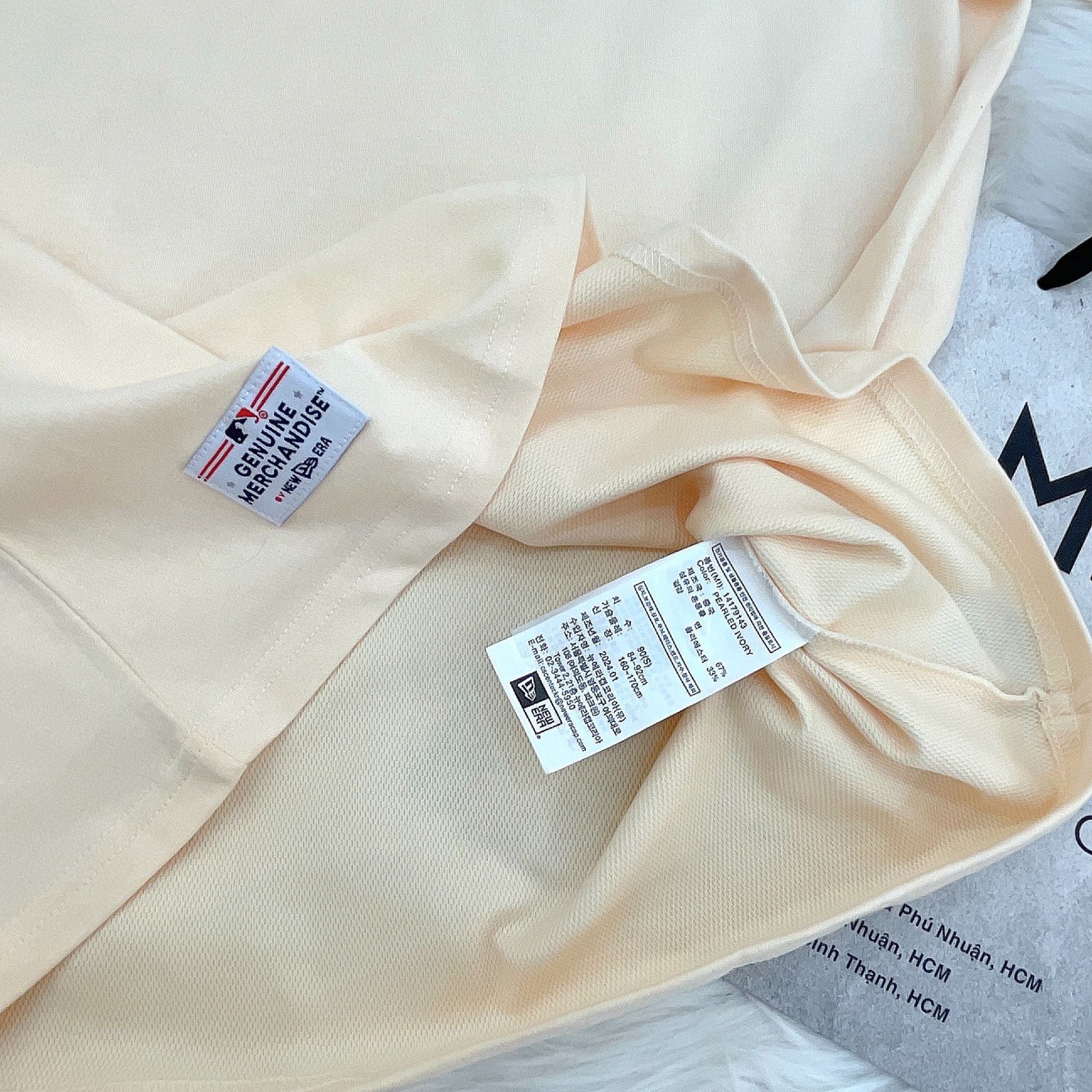 2090 - HÀNG CHÍNH HÃNG - ÁO THUN NEW ERA - NY VẨY SƠN - PAINTED T-SHIRT PEARLED IVORY SS24 - TRẮNG- CODE: 14179143