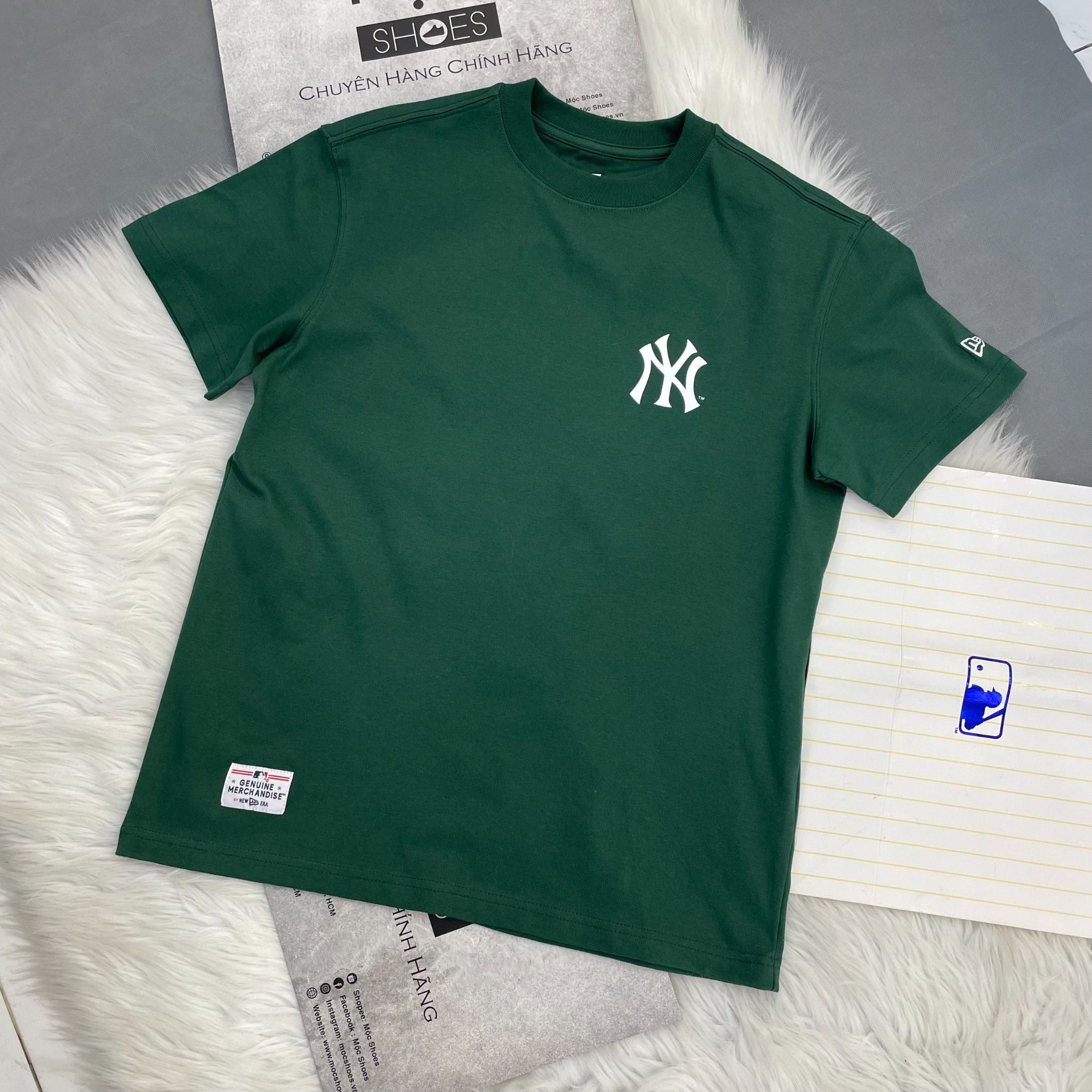  2114 - HÀNG CHÍNH HÃNG - ÁO THUN NEW ERA -  NY YANKEES DEEP TEAL - HOA HỒNG - GREEN - CODE: 14179170 