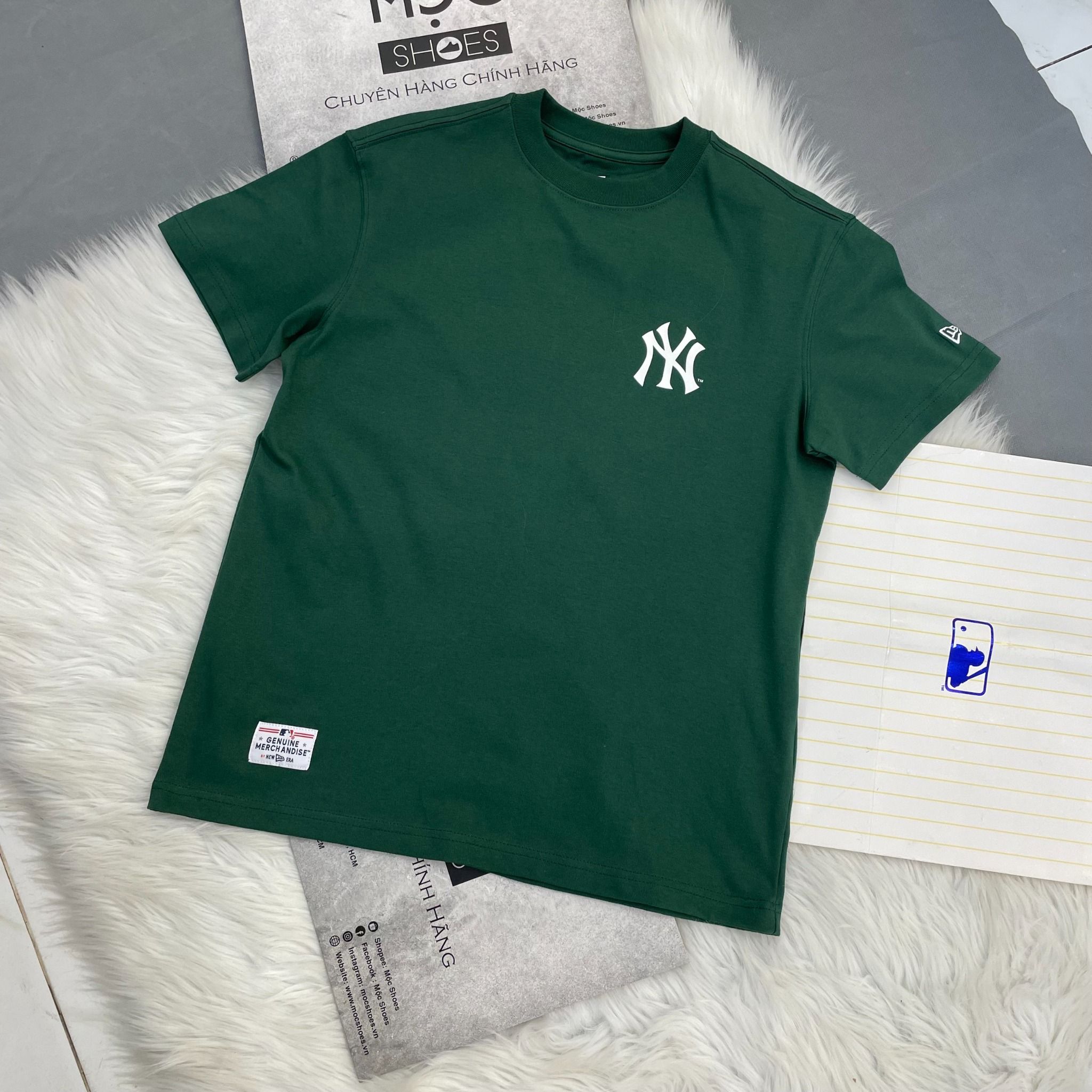  2114 - HÀNG CHÍNH HÃNG - ÁO THUN NEW ERA -  NY YANKEES DEEP TEAL - HOA HỒNG - GREEN - CODE: 14179170 