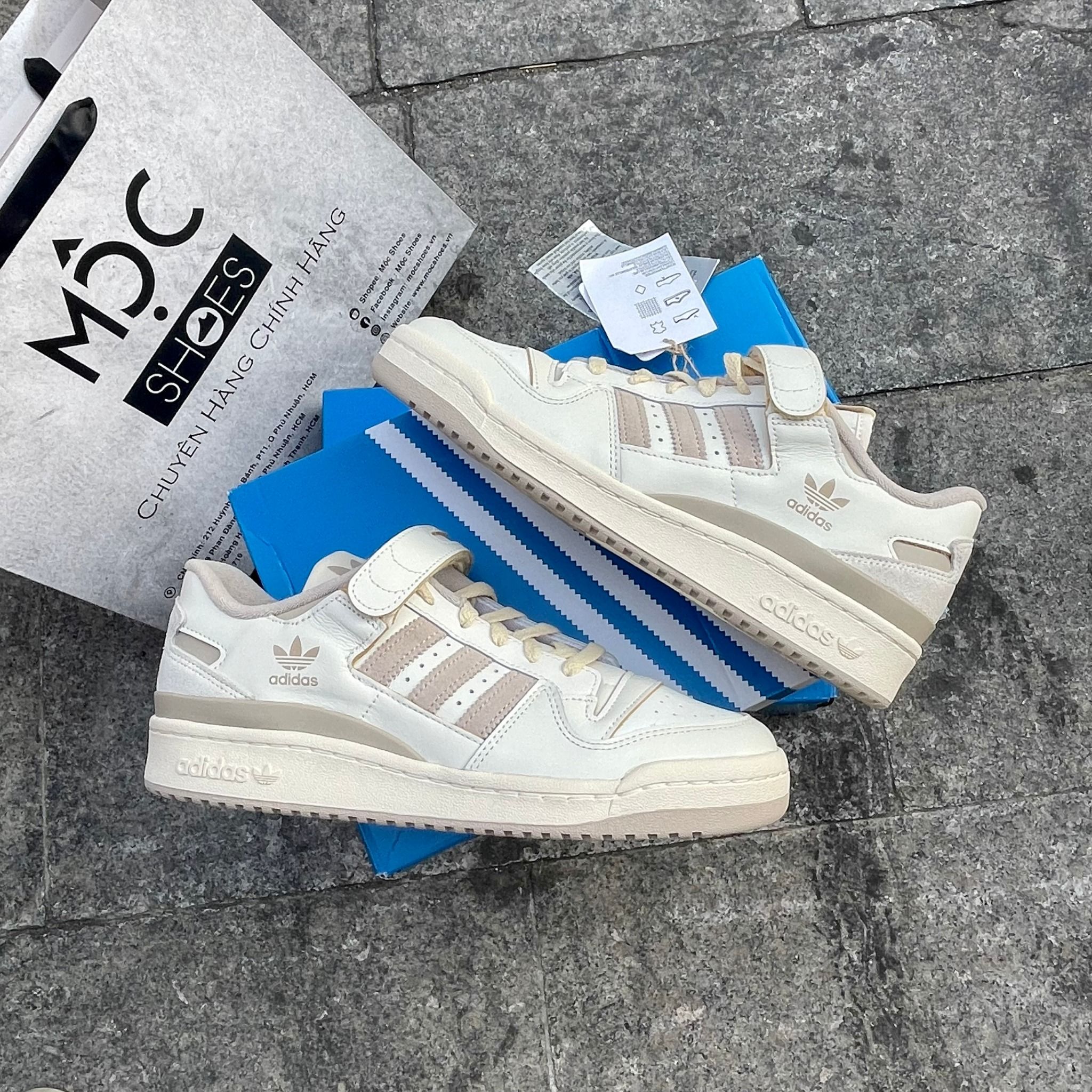 2109 - HÀNG CHÍNH HÃNG - GIÀY ADIDAS FORUM 84 LOW - CREAM WHITE - CODE: IE9936