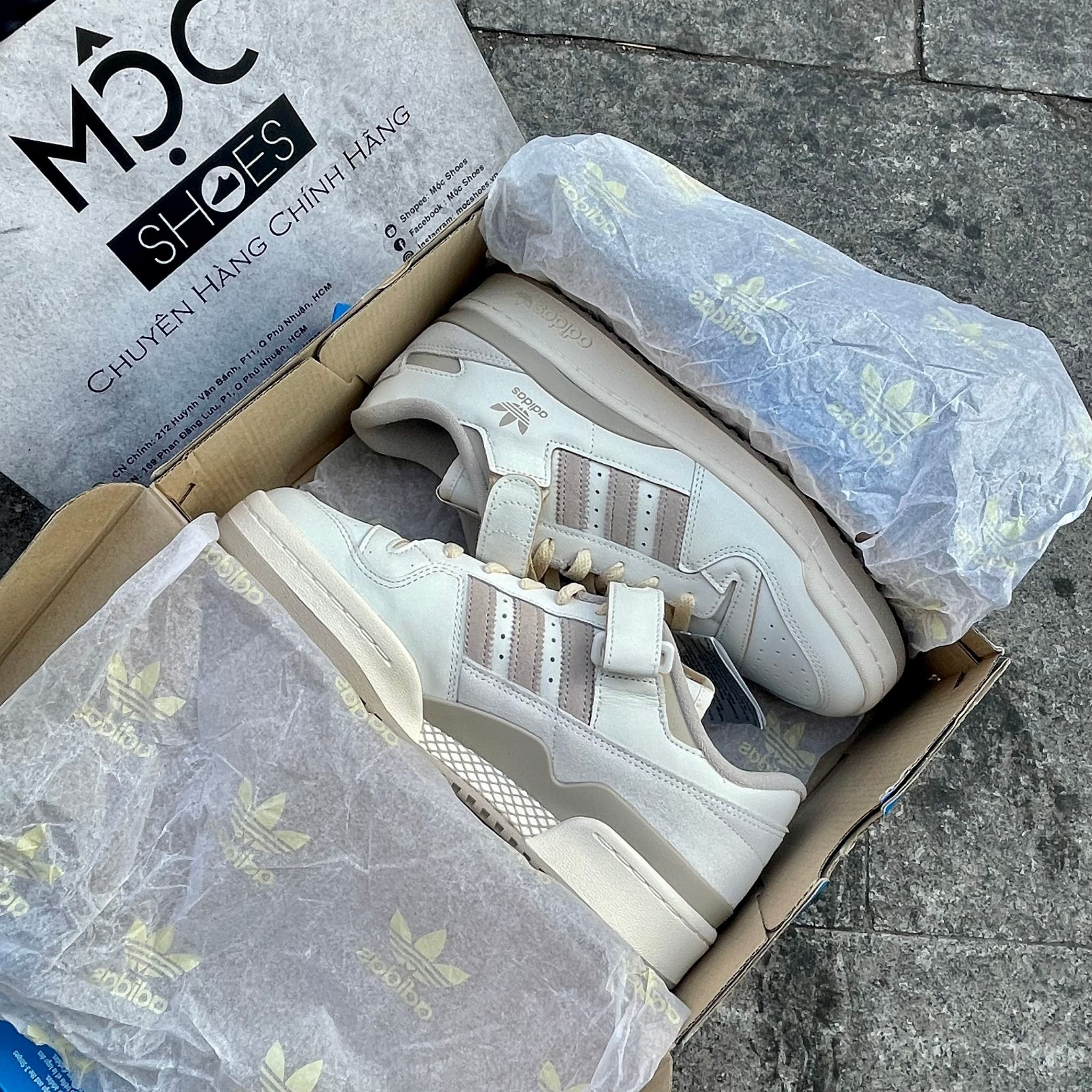2109 - HÀNG CHÍNH HÃNG - GIÀY ADIDAS FORUM 84 LOW - CREAM WHITE - CODE: IE9936