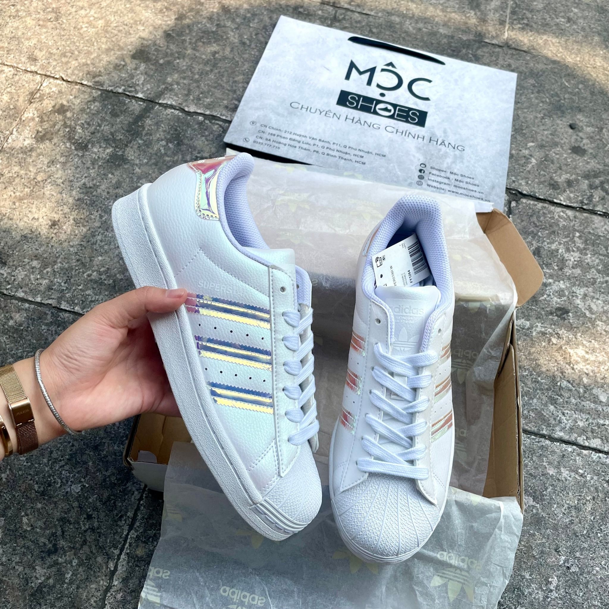 2113 - HÀNG CHÍNH HÃNG - Giày Adidas Superstar ‘White Iridescent’ - CODE: FY1264