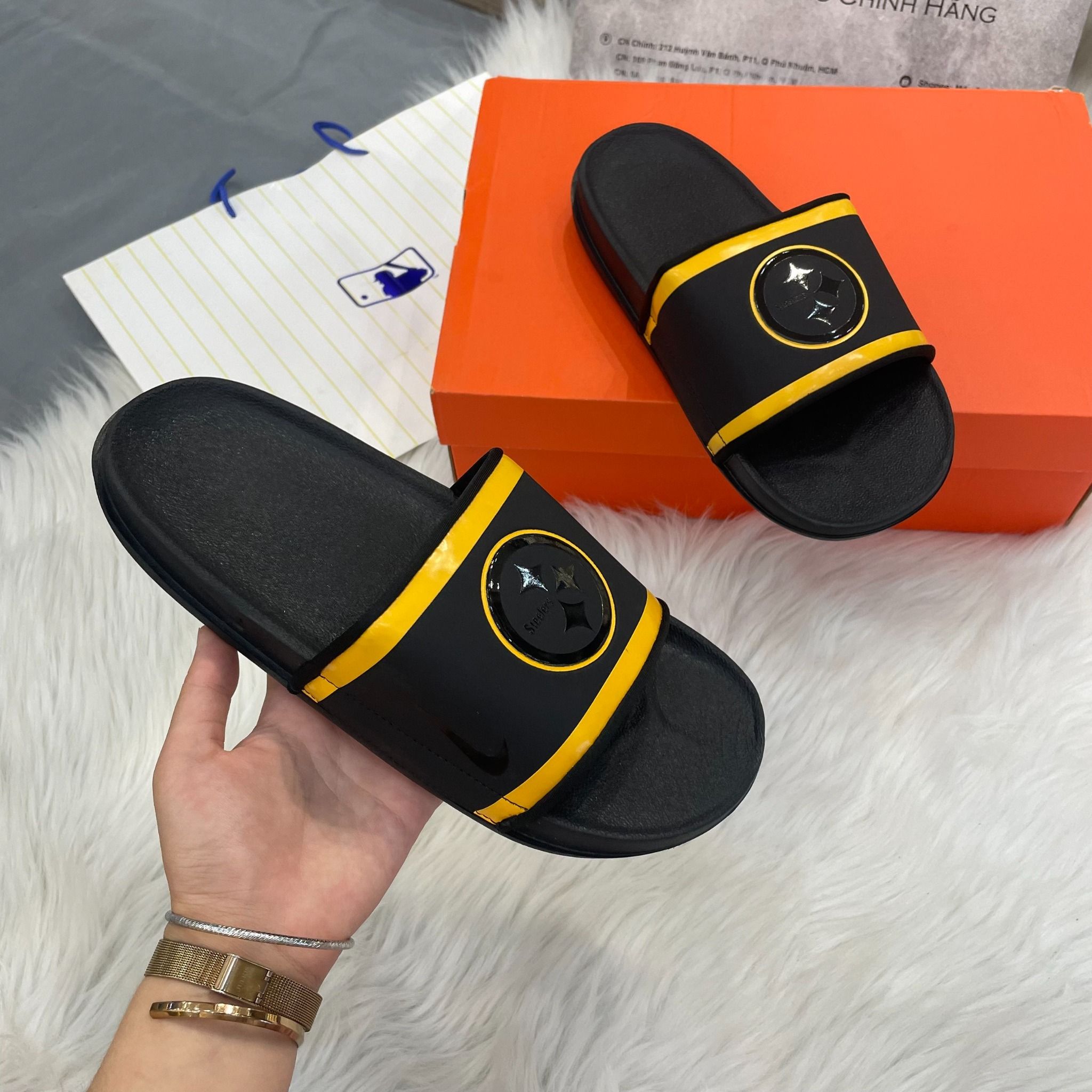 2131 - HÀNG CHÍNH HÃNG - DÉP NIKE OFFCOURT - NFL PITTBURGH STEELERS - BLACK - CODE: DD0547-001