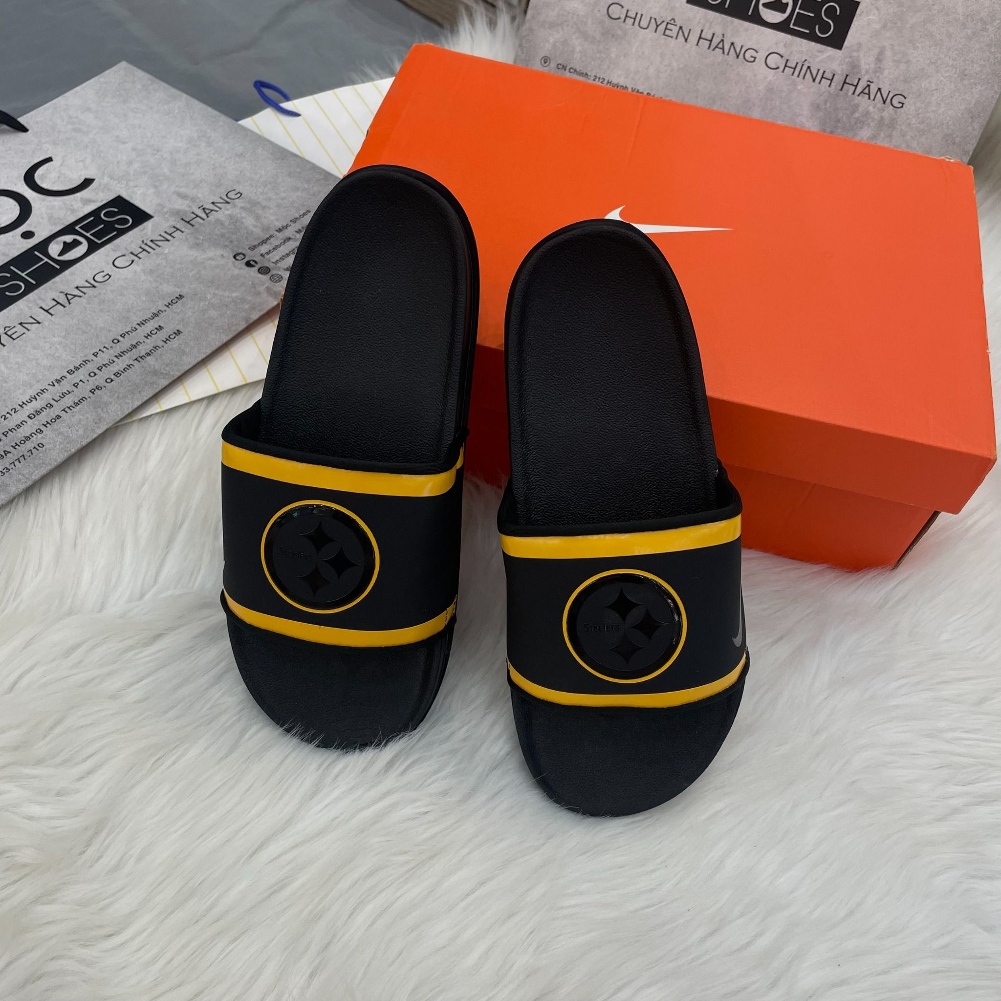 2131 - HÀNG CHÍNH HÃNG - DÉP NIKE OFFCOURT - NFL PITTBURGH STEELERS - BLACK - CODE: DD0547-001
