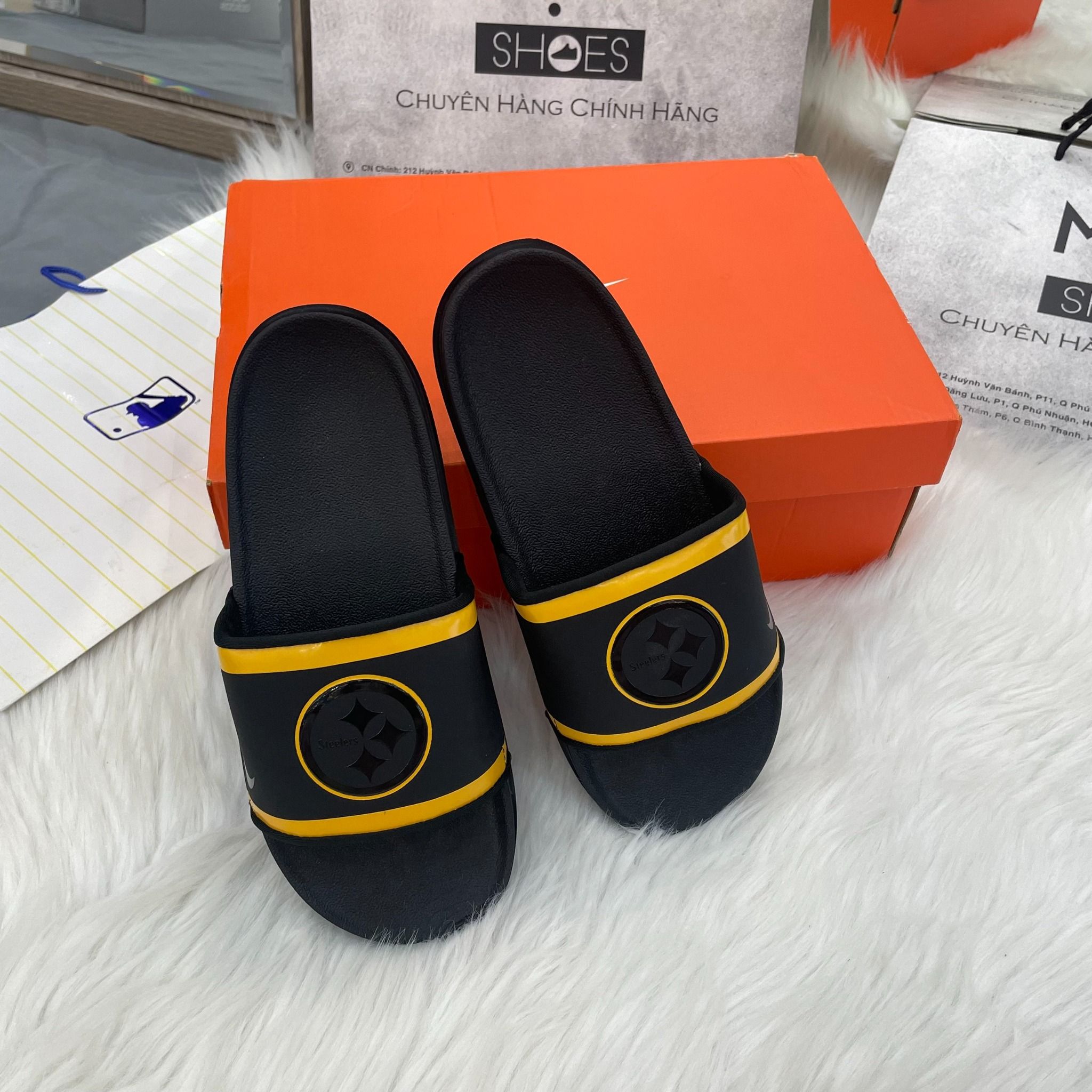 2131 - HÀNG CHÍNH HÃNG - DÉP NIKE OFFCOURT - NFL PITTBURGH STEELERS - BLACK - CODE: DD0547-001