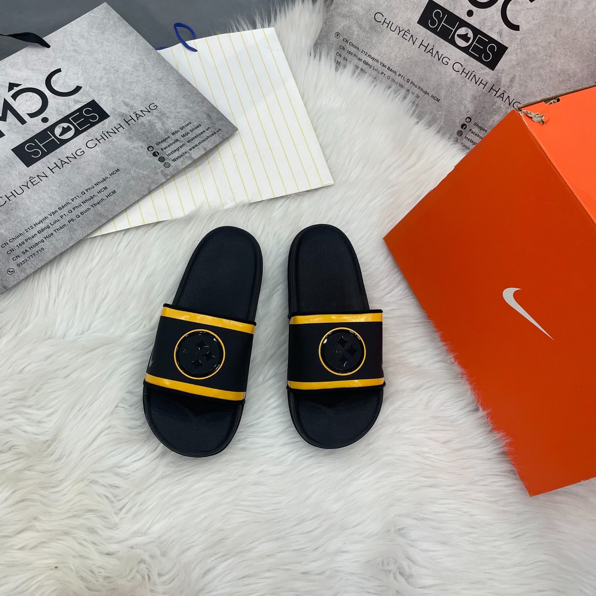 2131 - HÀNG CHÍNH HÃNG - DÉP NIKE OFFCOURT - NFL PITTBURGH STEELERS - BLACK - CODE: DD0547-001