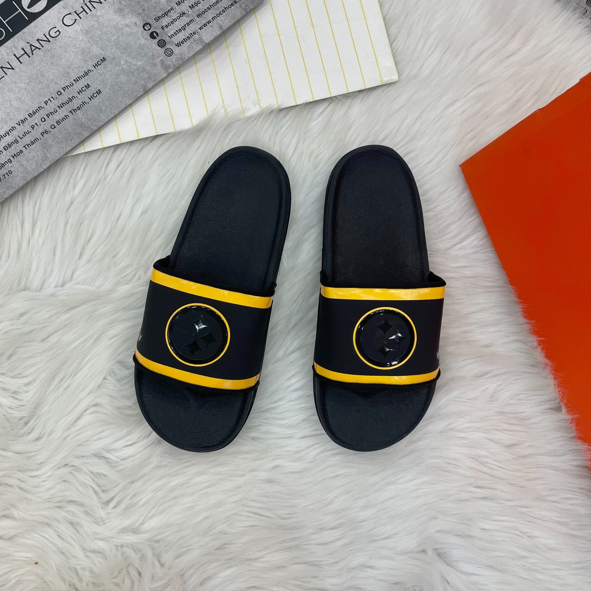 2131 - HÀNG CHÍNH HÃNG - DÉP NIKE OFFCOURT - NFL PITTBURGH STEELERS - BLACK - CODE: DD0547-001