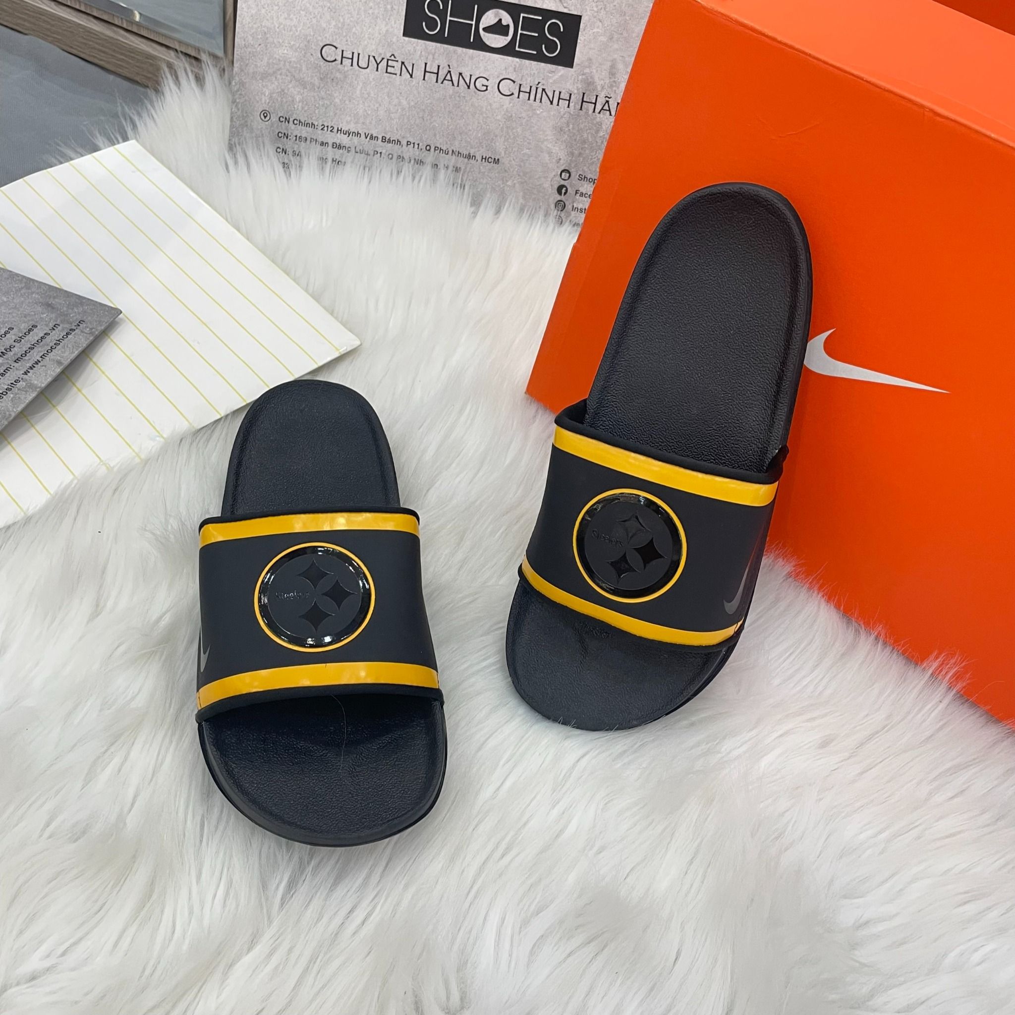 2131 - HÀNG CHÍNH HÃNG - DÉP NIKE OFFCOURT - NFL PITTBURGH STEELERS - BLACK - CODE: DD0547-001