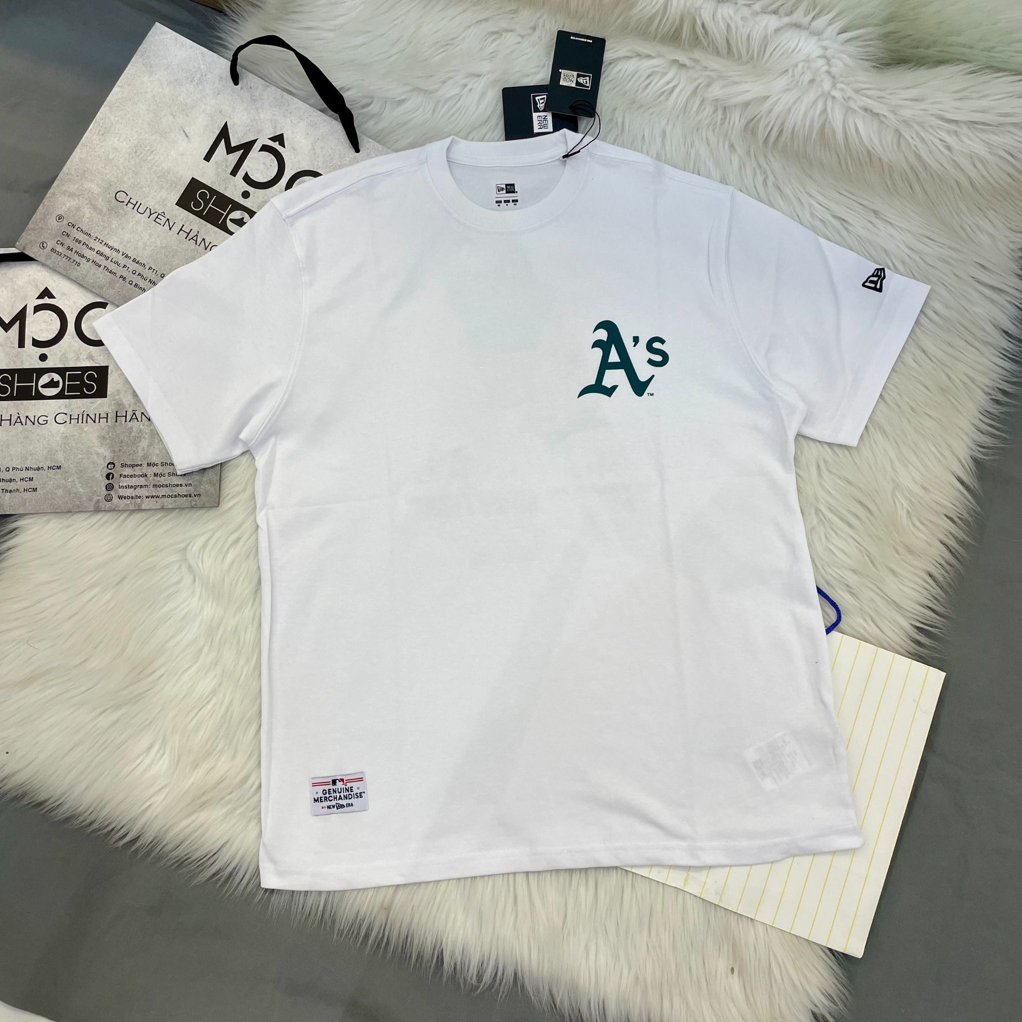  2132 -  HÀNG CHÍNH HÃNG - ÁO THUN NEW ERA - A'S OAKLAND - ICE CREAM - WHITE - CODE: 14179166 