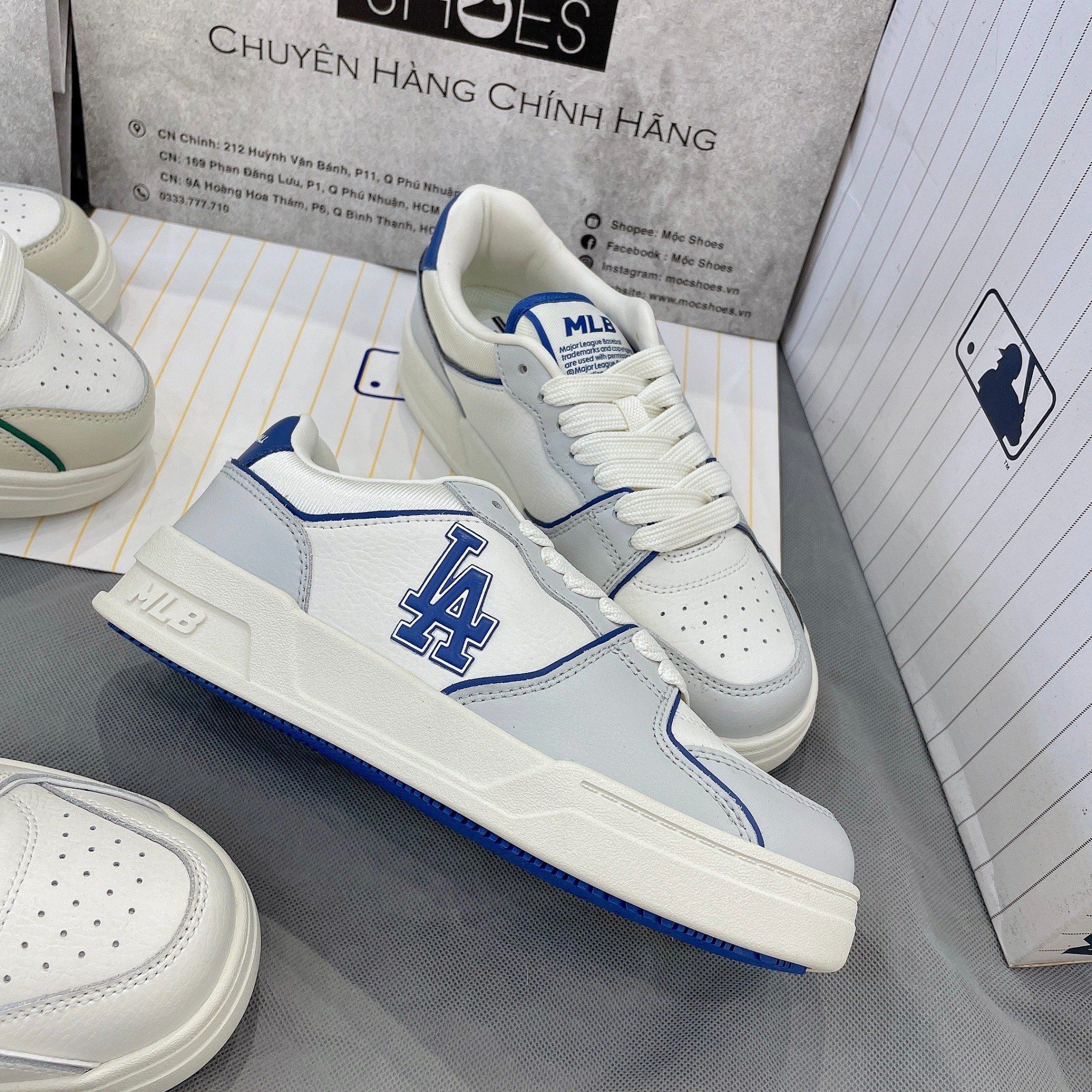 2143 - HÀNG CHÍNH HÃNG - GIÀY MLB HOFER V2 - LOS ANGELES DODGERS - TRẮNG/XANH DƯƠNG - CODE: 3ASXHSN4N-07NYS