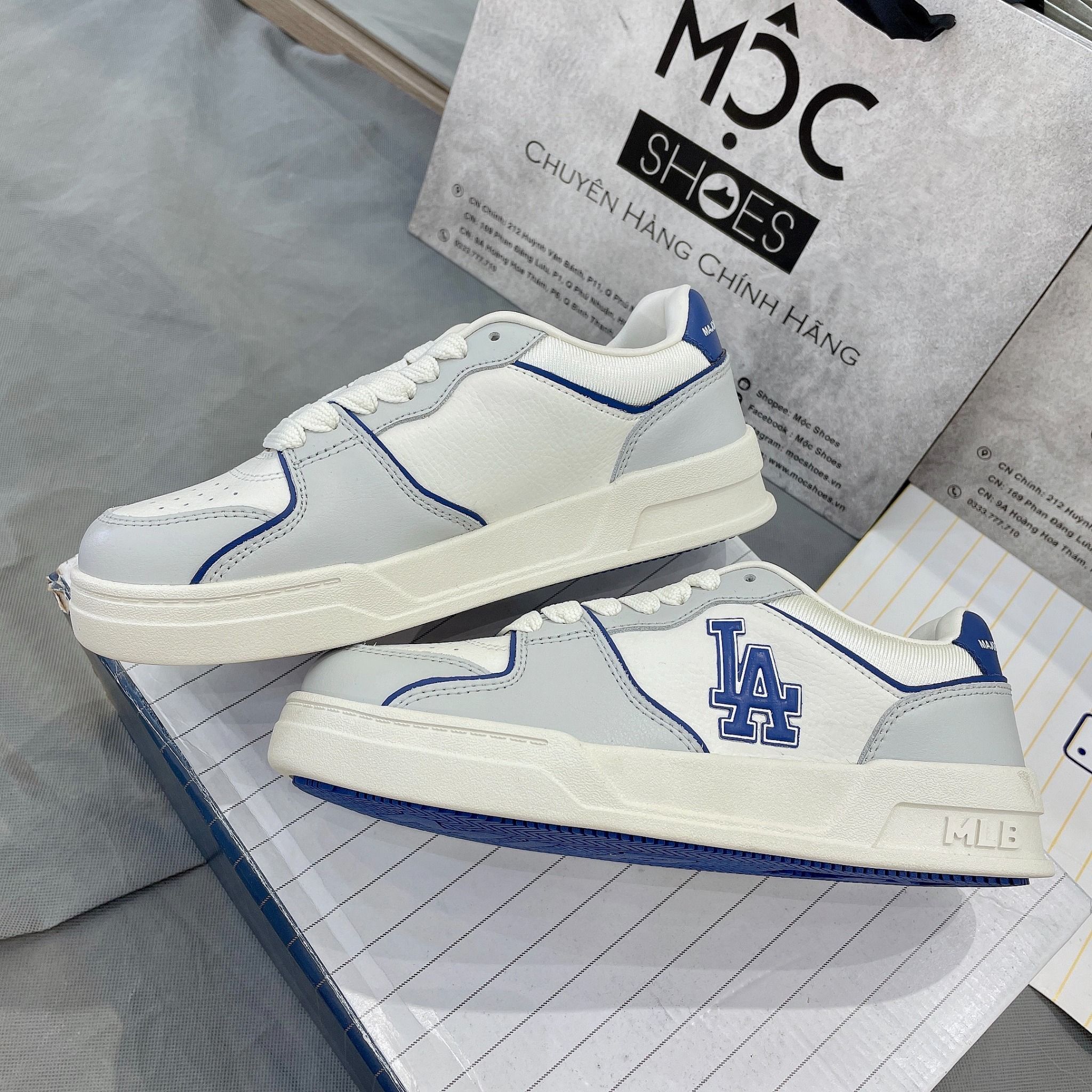 2143 - HÀNG CHÍNH HÃNG - GIÀY MLB HOFER V2 - LOS ANGELES DODGERS - TRẮNG/XANH DƯƠNG - CODE: 3ASXHSN4N-07NYS