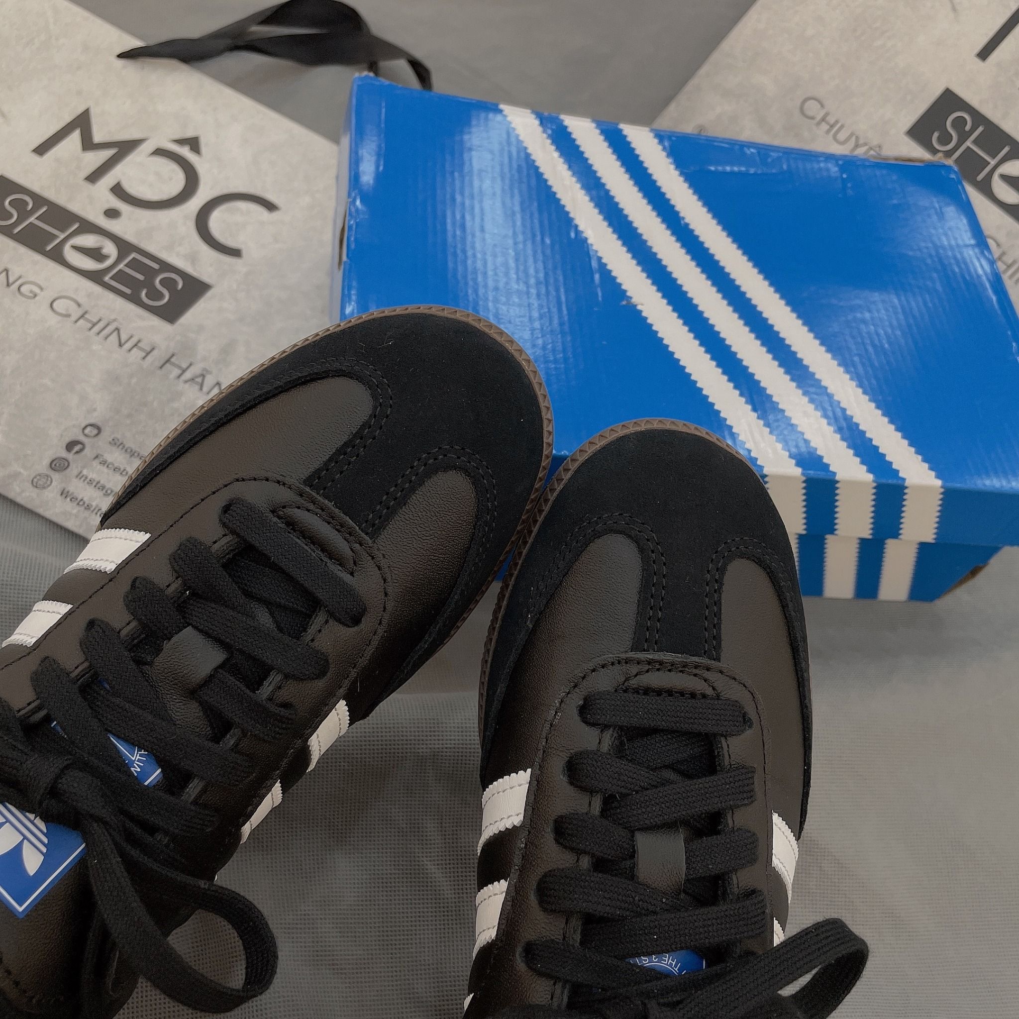 2144 - HÀNG CHÍNH HÃNG - GIÀY ADIDAS SAMBA OG CORE BLACK / CLOUD WHITE / GUM - CODE: B75807