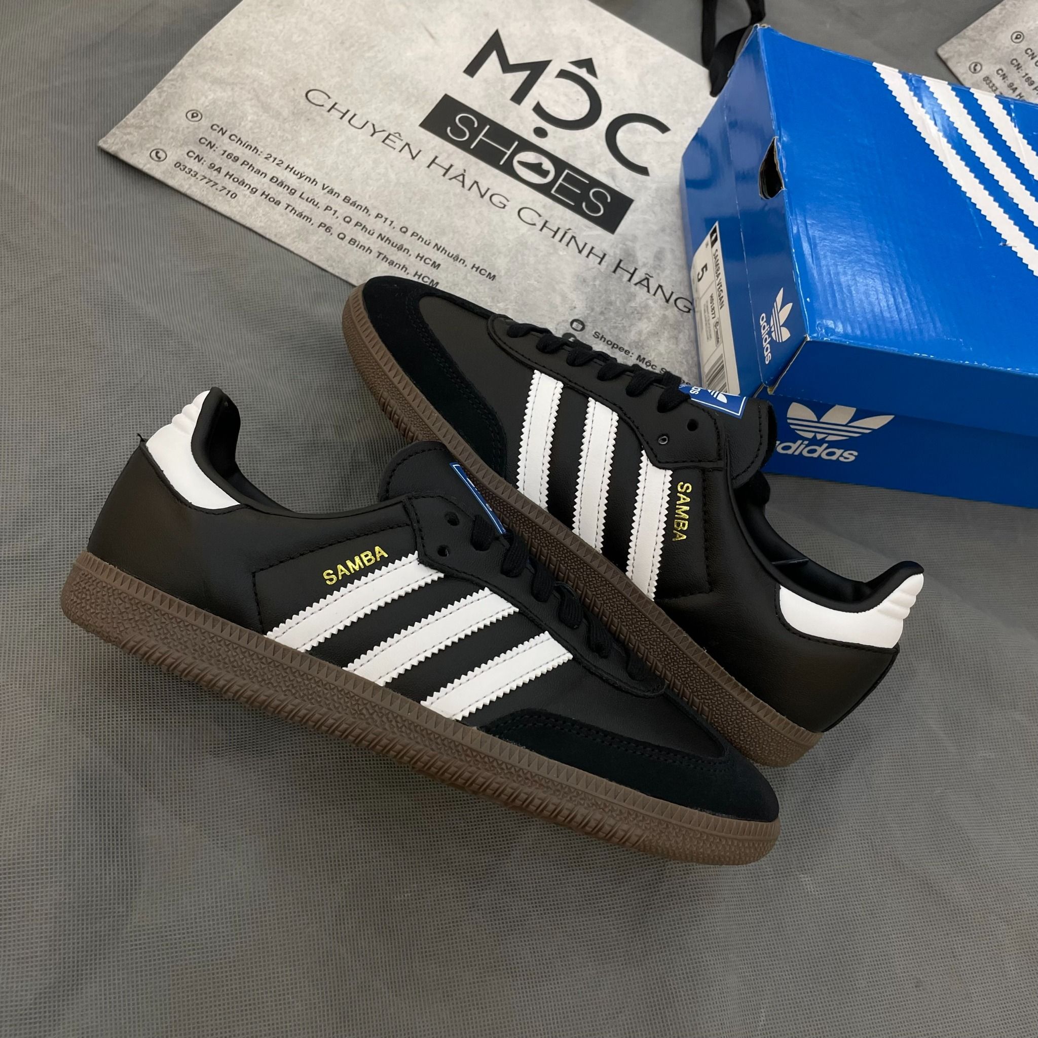 2144 - HÀNG CHÍNH HÃNG - GIÀY ADIDAS SAMBA OG CORE BLACK / CLOUD WHITE / GUM - CODE: B75807