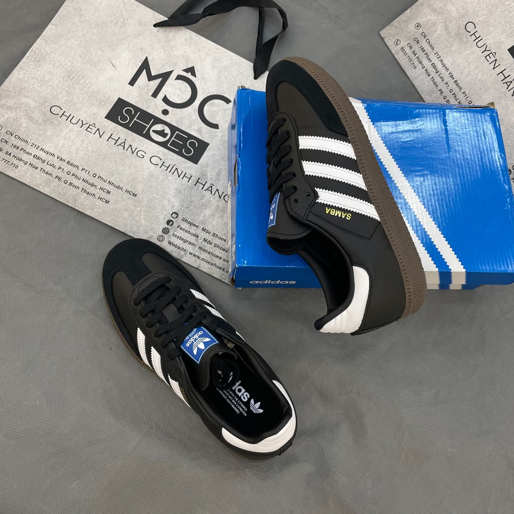 2144 - HÀNG CHÍNH HÃNG - GIÀY ADIDAS SAMBA OG CORE BLACK / CLOUD WHITE / GUM - CODE: B75807