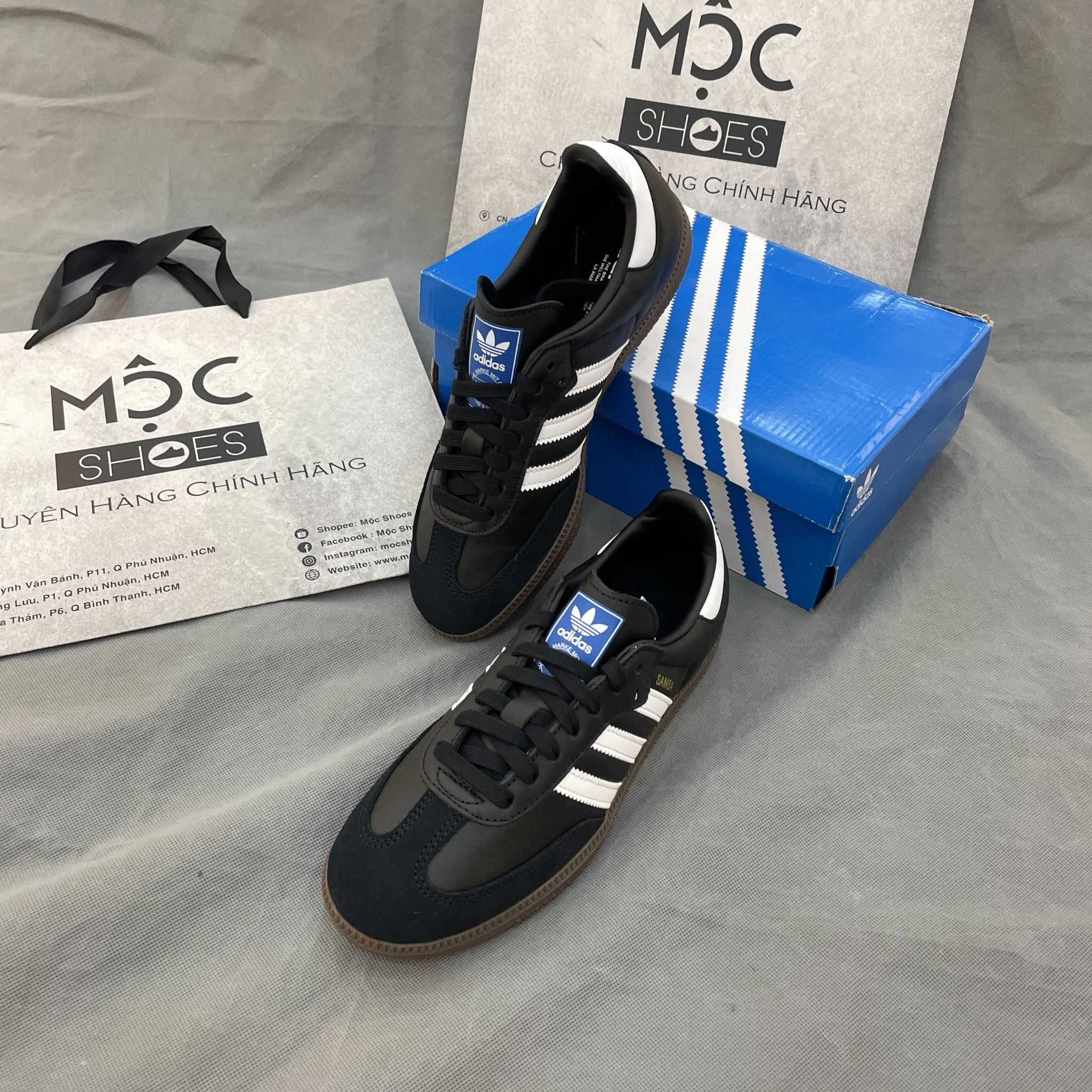 2144 - HÀNG CHÍNH HÃNG - GIÀY ADIDAS SAMBA OG CORE BLACK / CLOUD WHITE / GUM - CODE: B75807