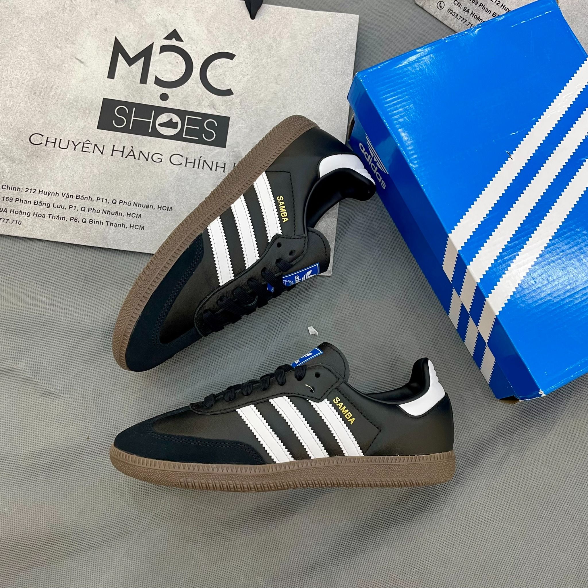 2144 - HÀNG CHÍNH HÃNG - GIÀY ADIDAS SAMBA OG CORE BLACK / CLOUD WHITE / GUM - CODE: B75807