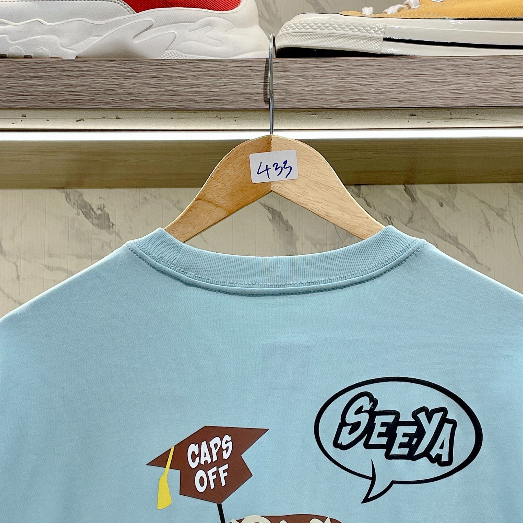 2166 - HÀNG CHÍNH HÃNG - ÁO THUN NEW ERA - NY CAPS OFF - BLUE - CODE: 13718806