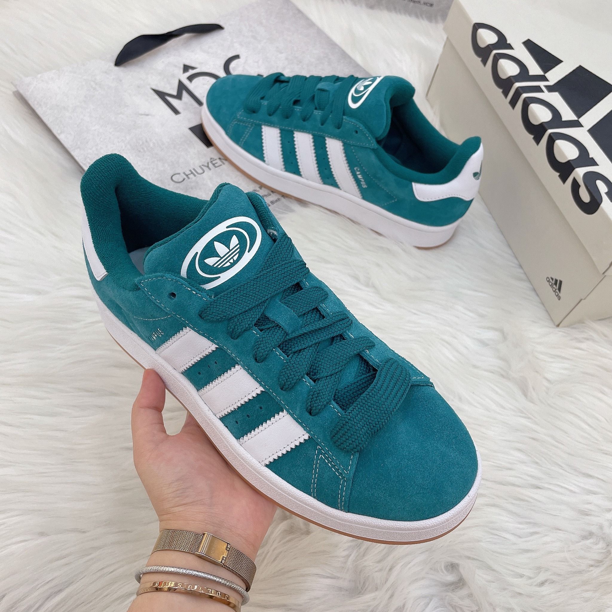 2173 - HÀNG CHÍNH HÃNG - GIÀY ADIDAS CAMPUS 00S - DARK GREEN - ĐẾ GUM