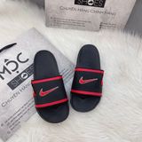  2175 - HÀNG CHÍNH HÃNG - DÉP NIKE - OFF COURT - QUAI ĐEN SWOOSH ĐỎ 