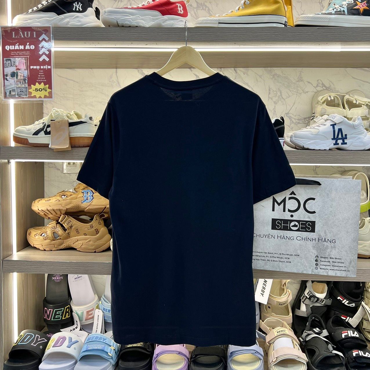 2072- HÀNG CHÍNH HÃNG - ÁO THUN FILA - LOGO BASIC *NAVY - CODE: FS2RSC2001X-INA
